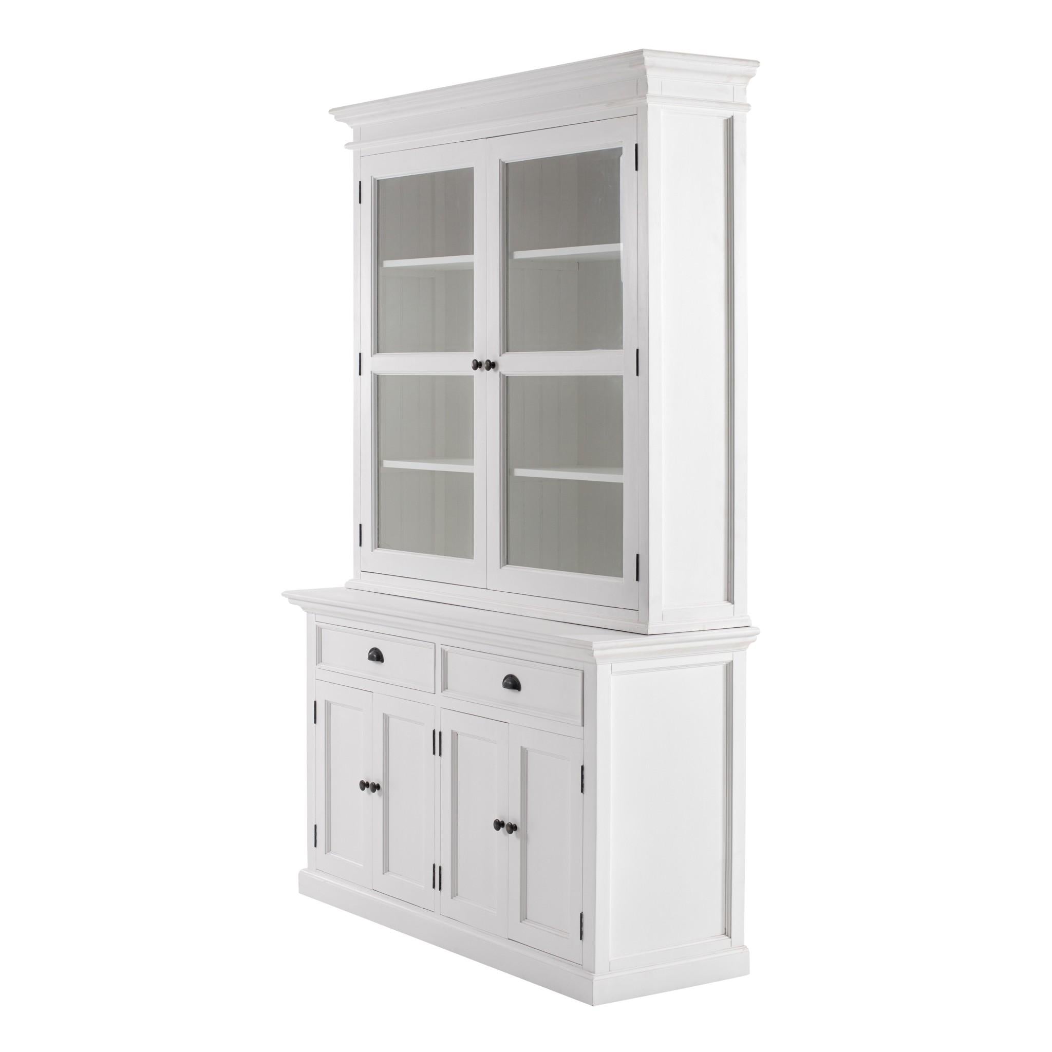 Classic White Glass Display Hutch