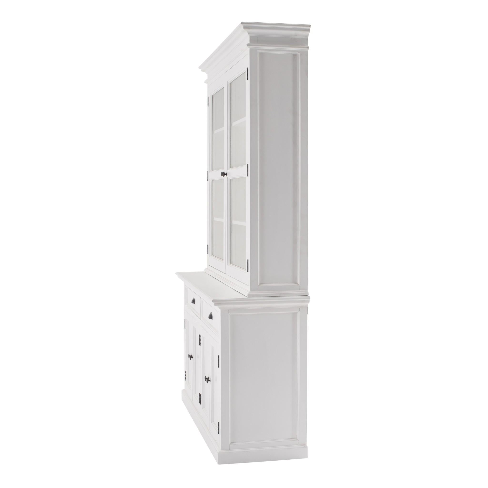 Classic White Glass Display Hutch