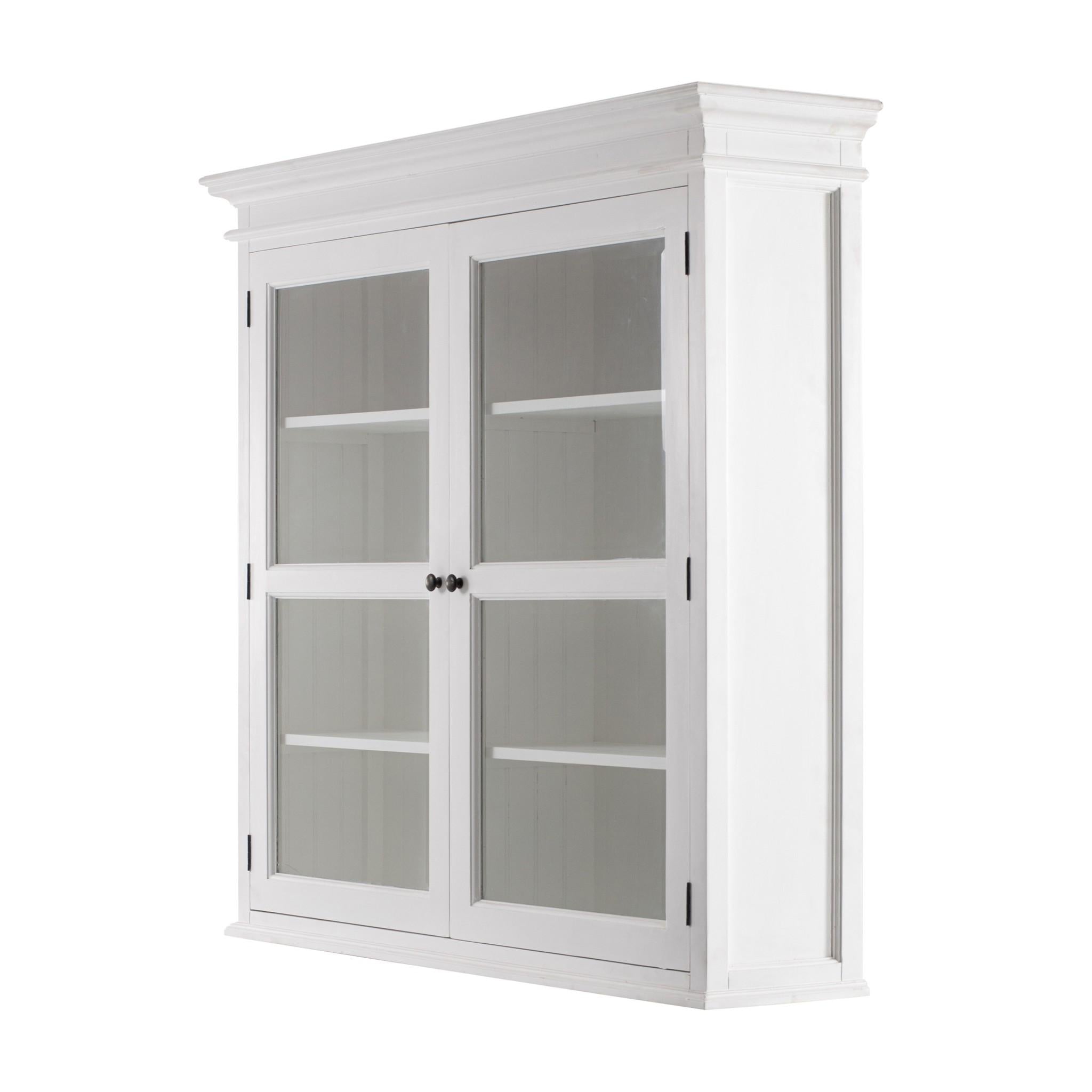 Classic White Glass Display Hutch