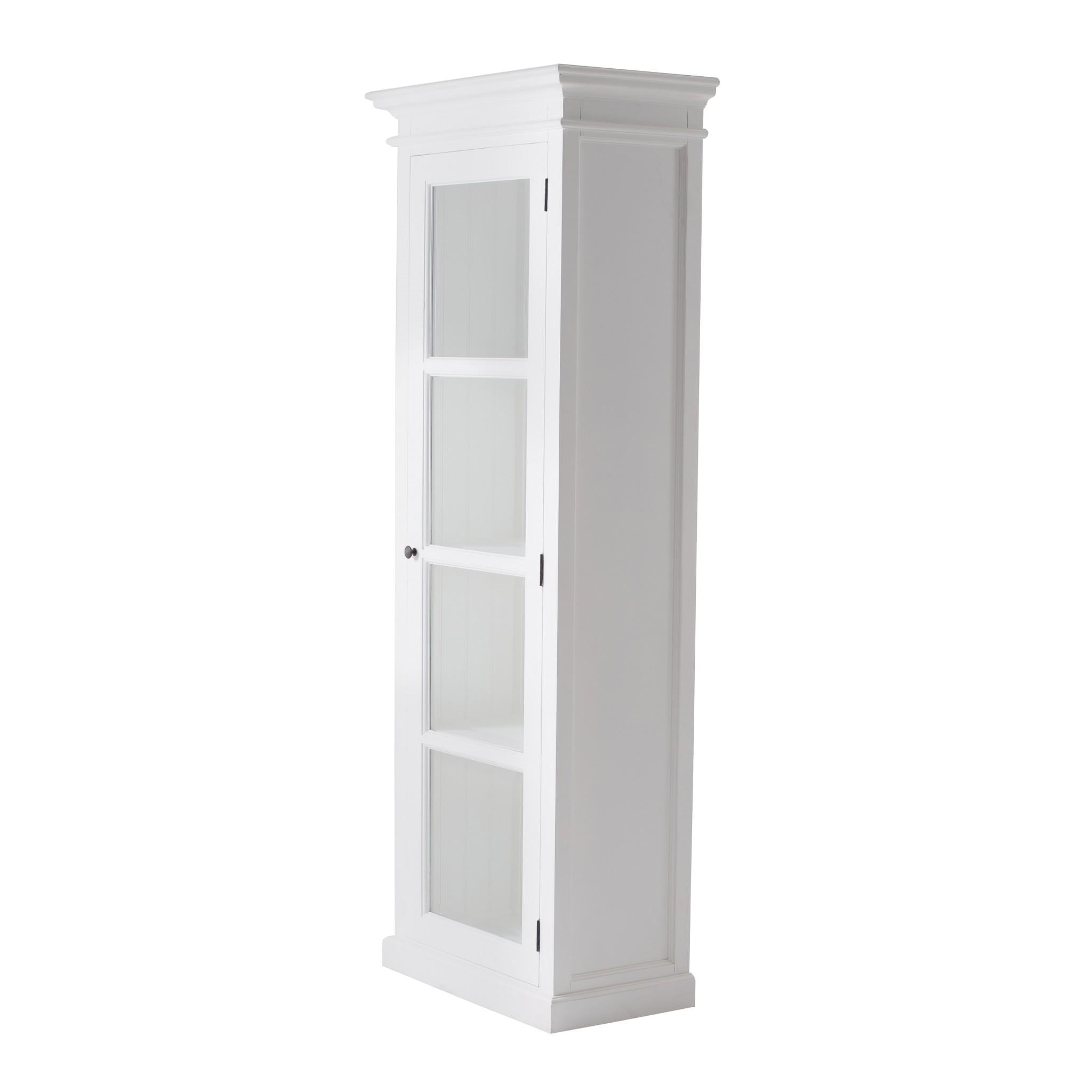 Classic White and Glass Door Storage Cabinet