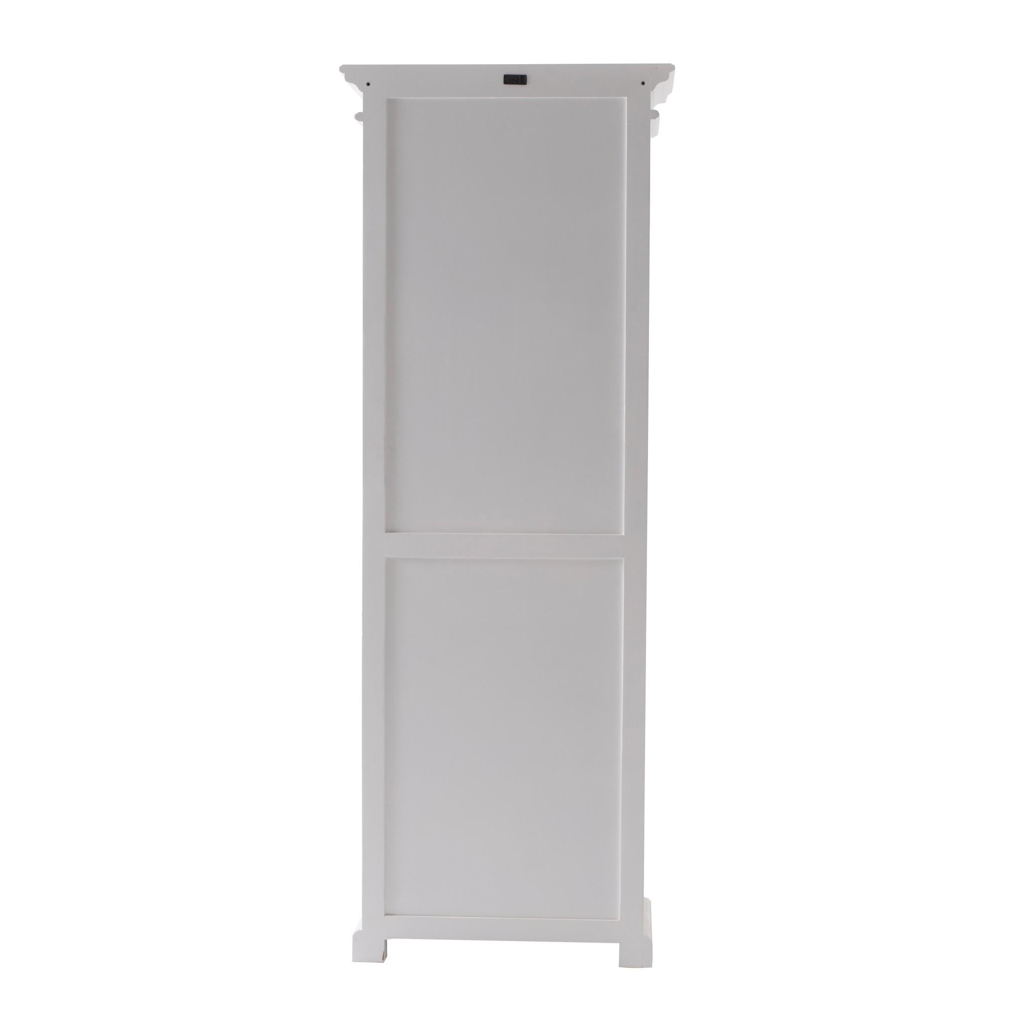 Classic White and Glass Door Storage Cabinet