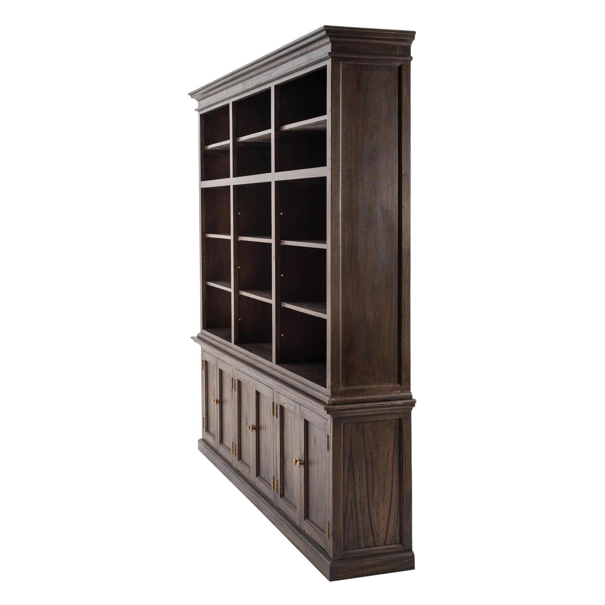 Black Wash Triple Bookshelf Hutch