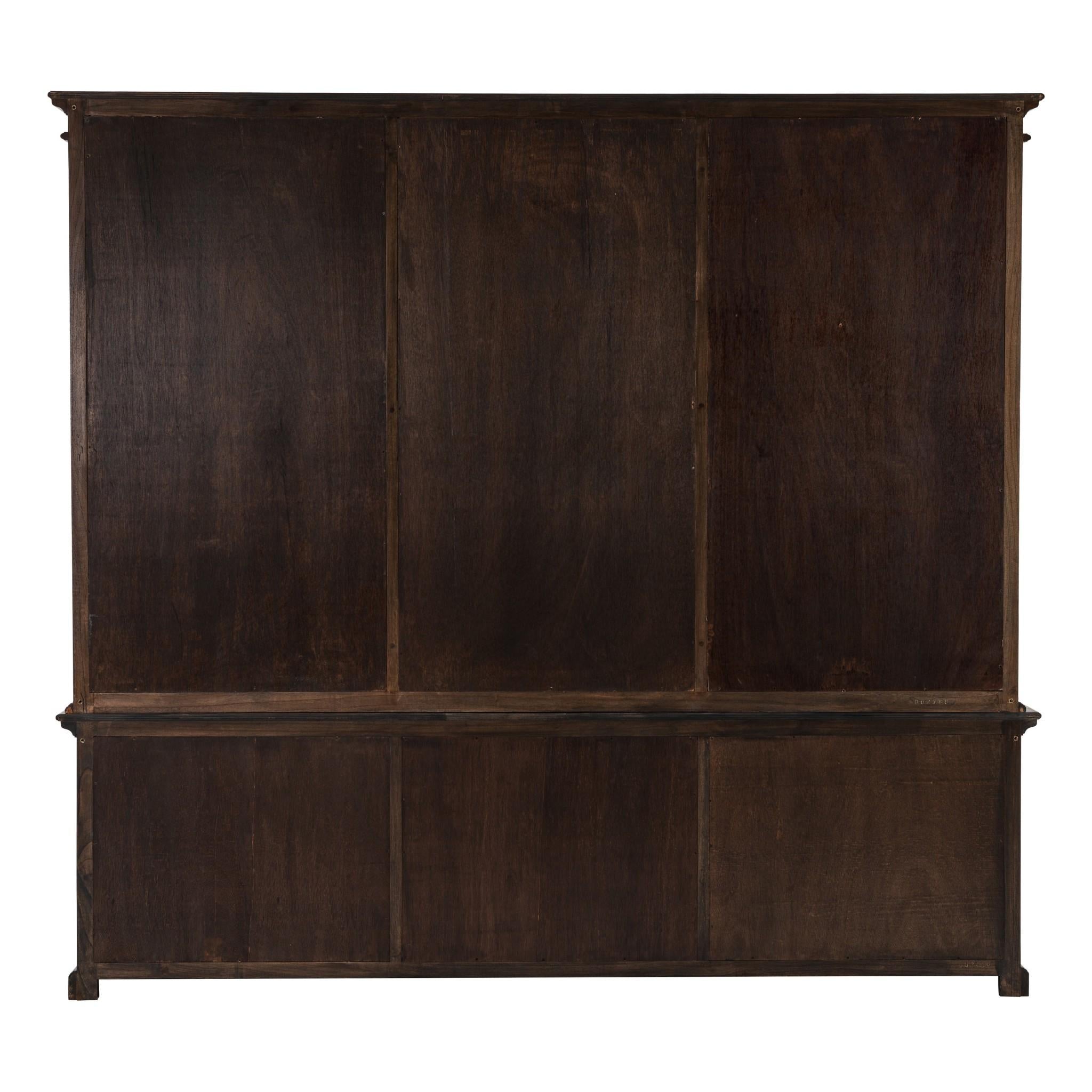 Black Wash Triple Bookshelf Hutch