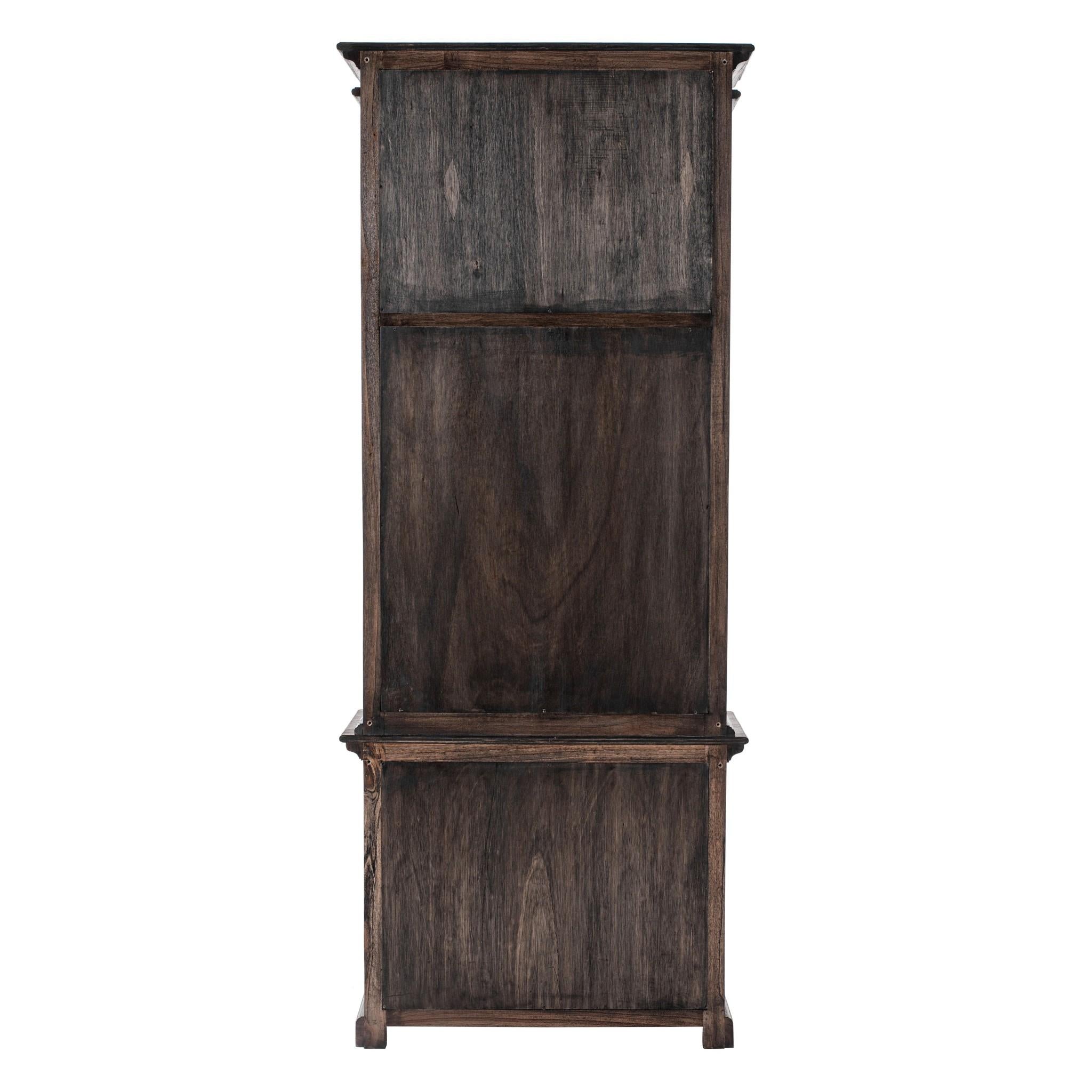 Black Wash Bookshelf Hutch