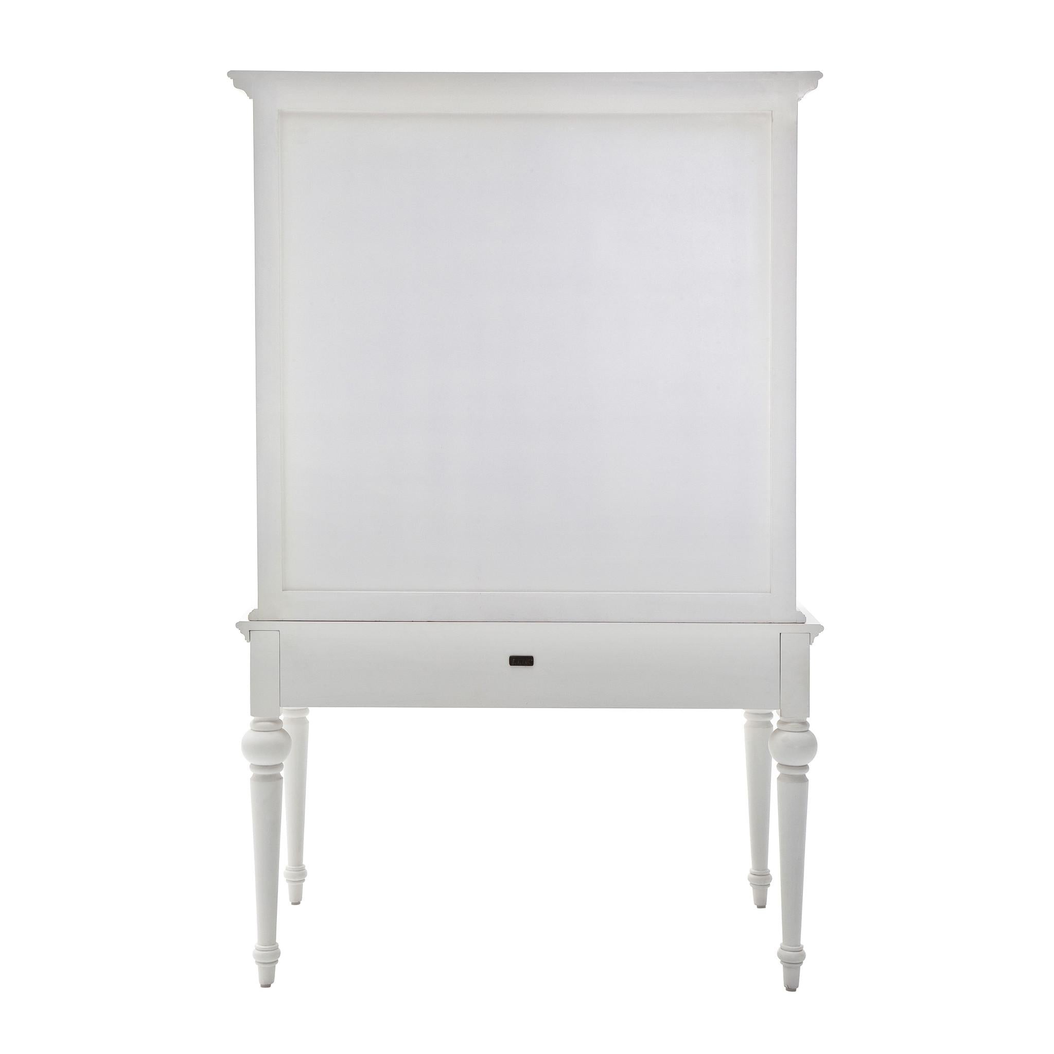 Antiqued White Provencial Writing or Computer Desk with Hutch