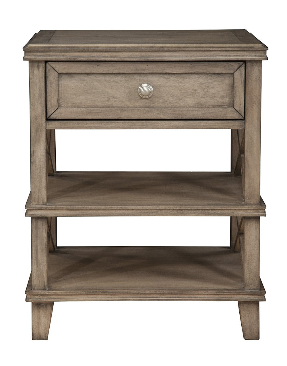 Taupe 1 Drawer with Shelves Nightstand