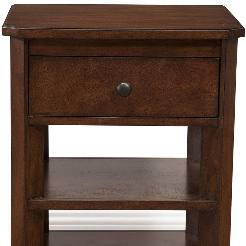 Mahogany Brown One Drawer Flair Nightstand