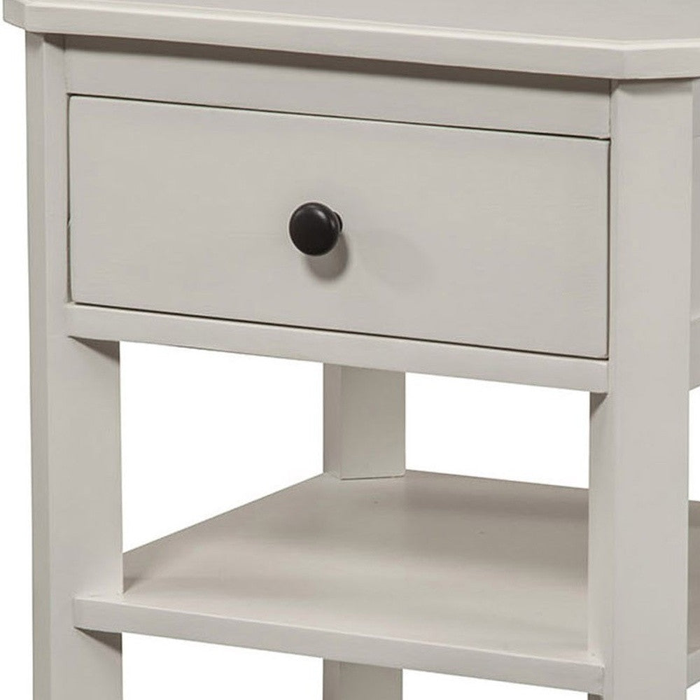 Mahogany White One Drawer Flair Nightstand