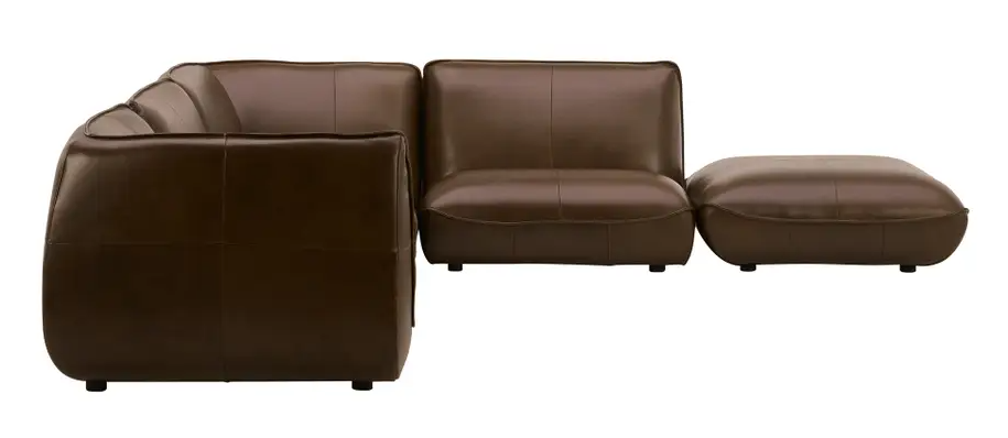 Zeppelin Lounge Modular Leather Sectional - Toasted Hickory