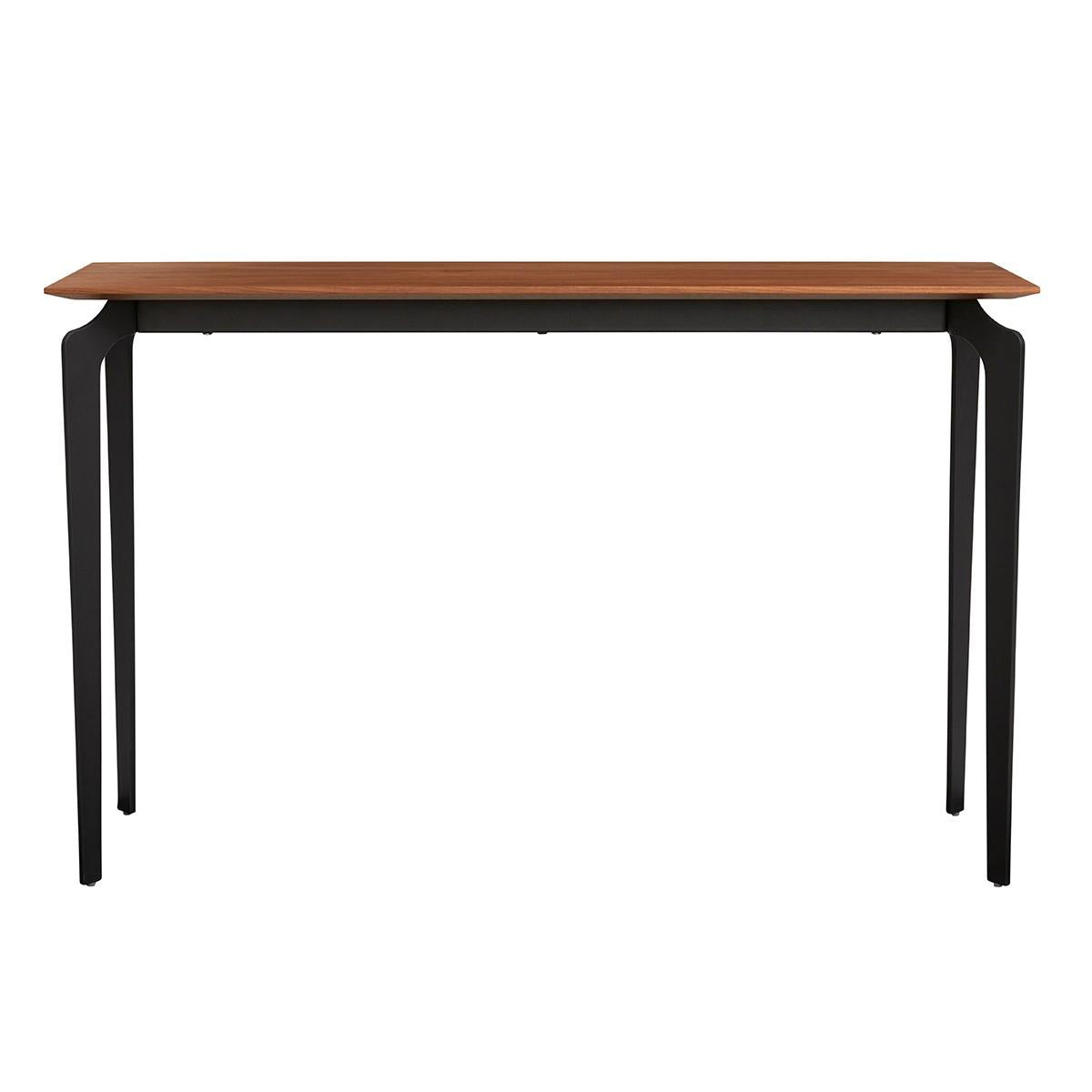 Light Brown Wood and Steel Console Table