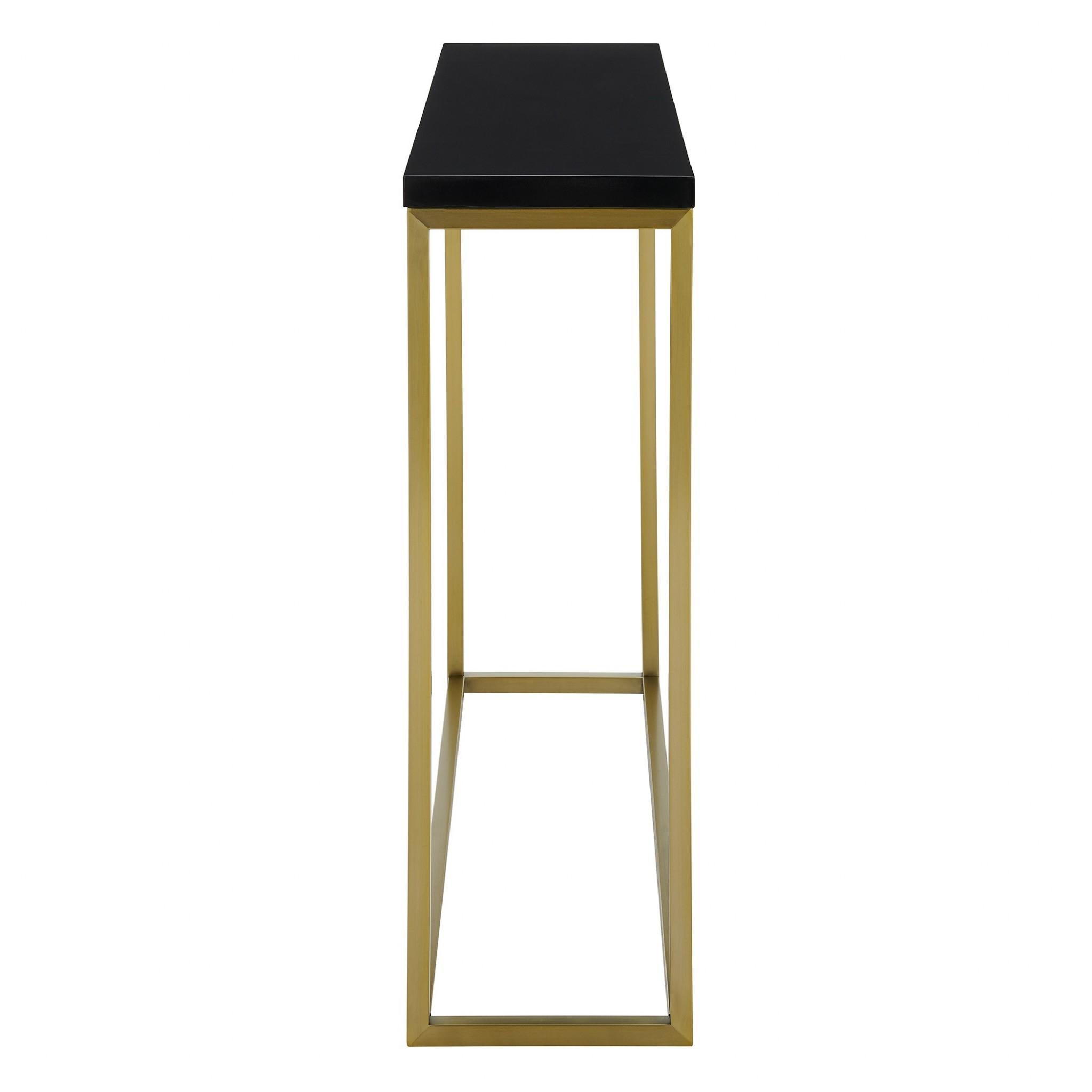 Modern Black Gloss andn Gold Console Table