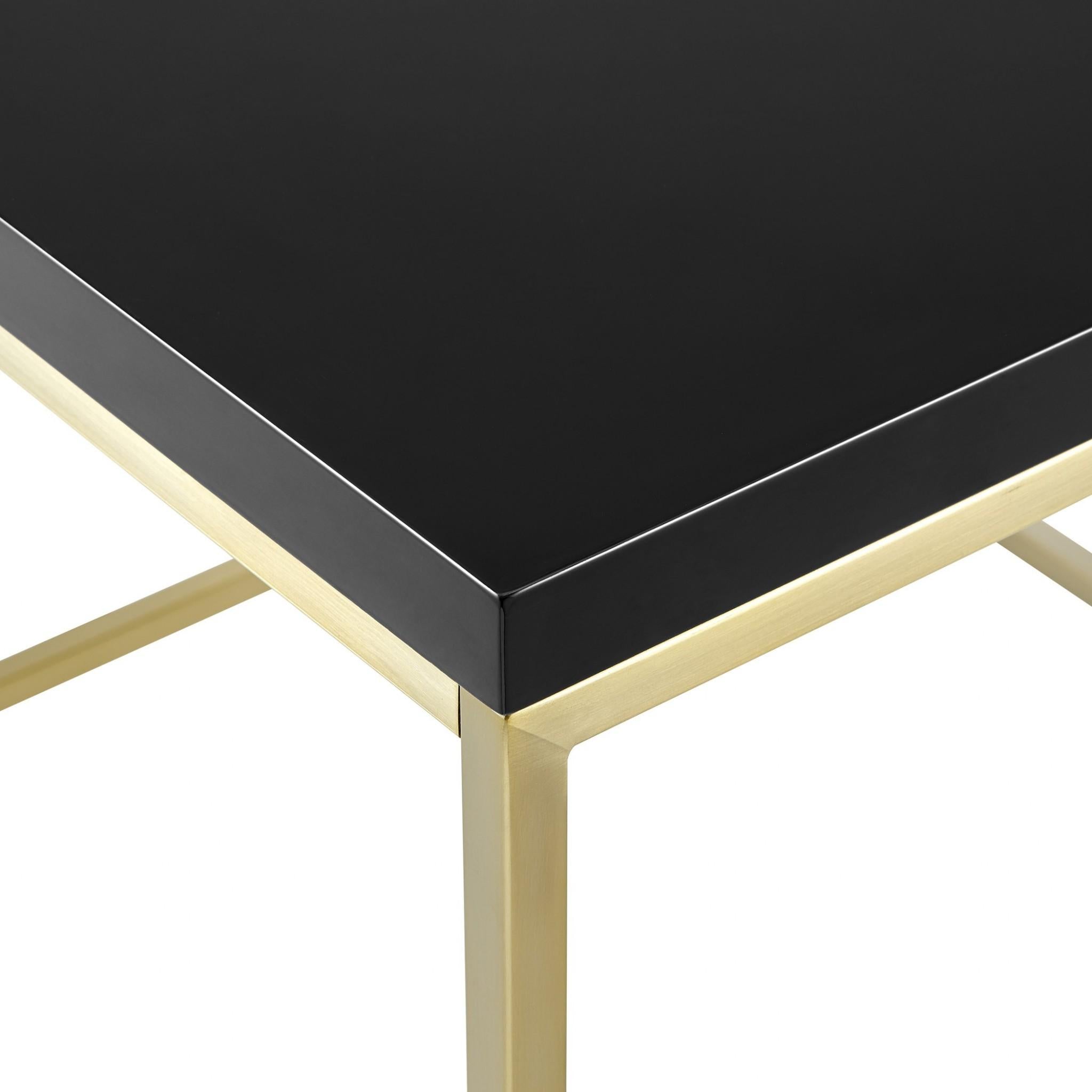 Modern Black Gloss andn Gold Console Table