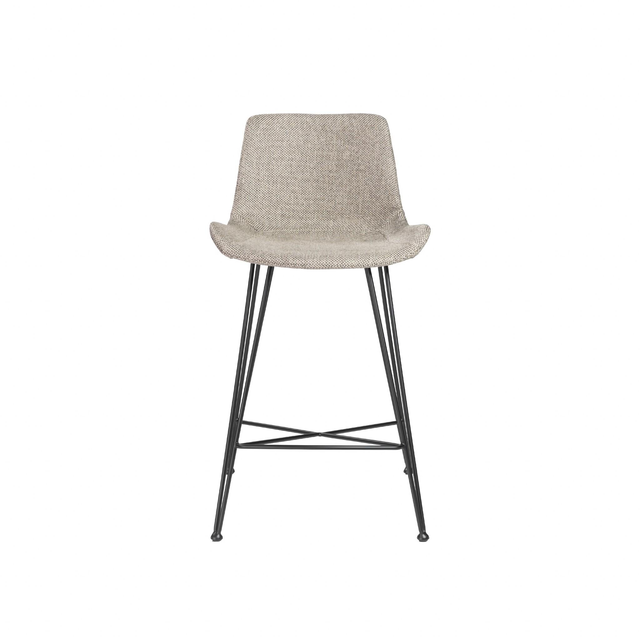 Tweed Light Gray and Black Counter Stool