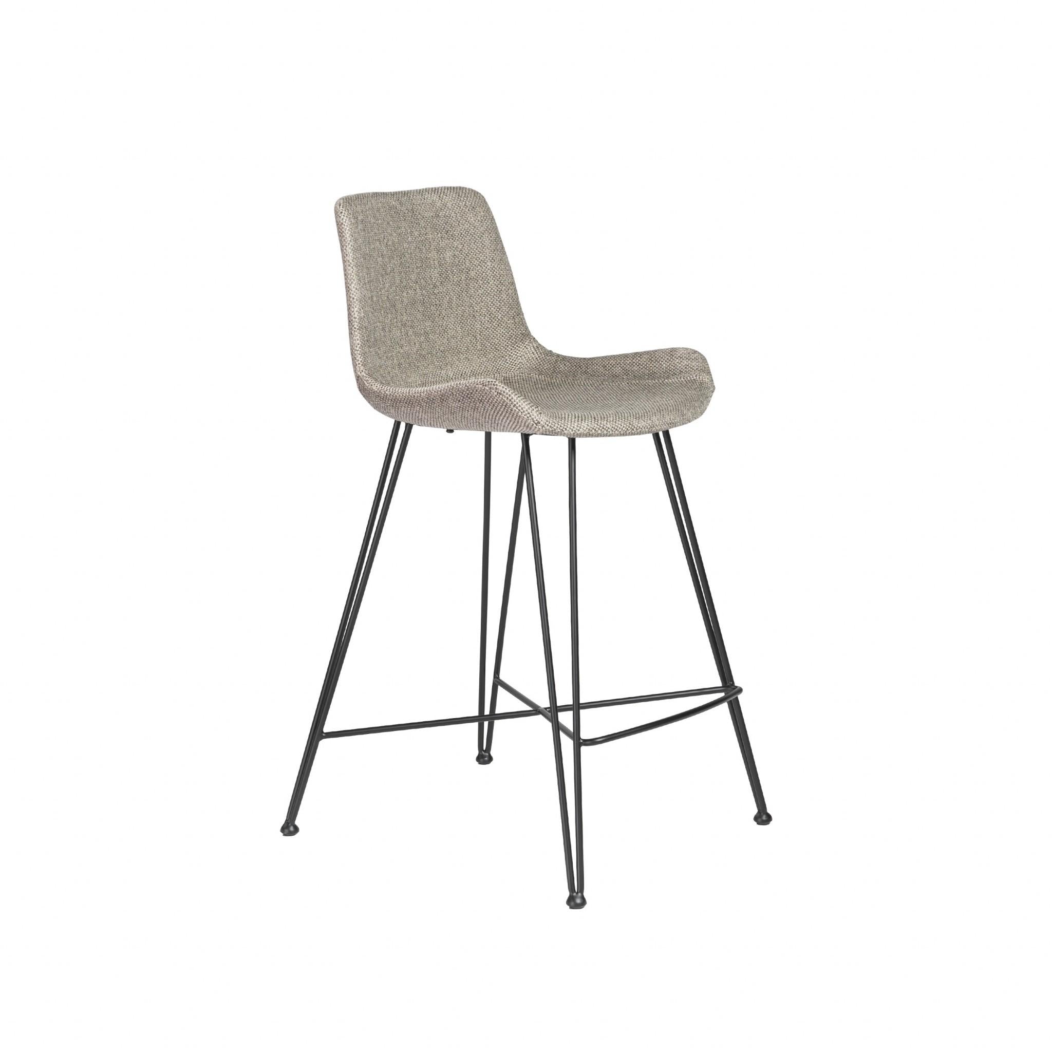 Tweed Light Gray and Black Counter Stool