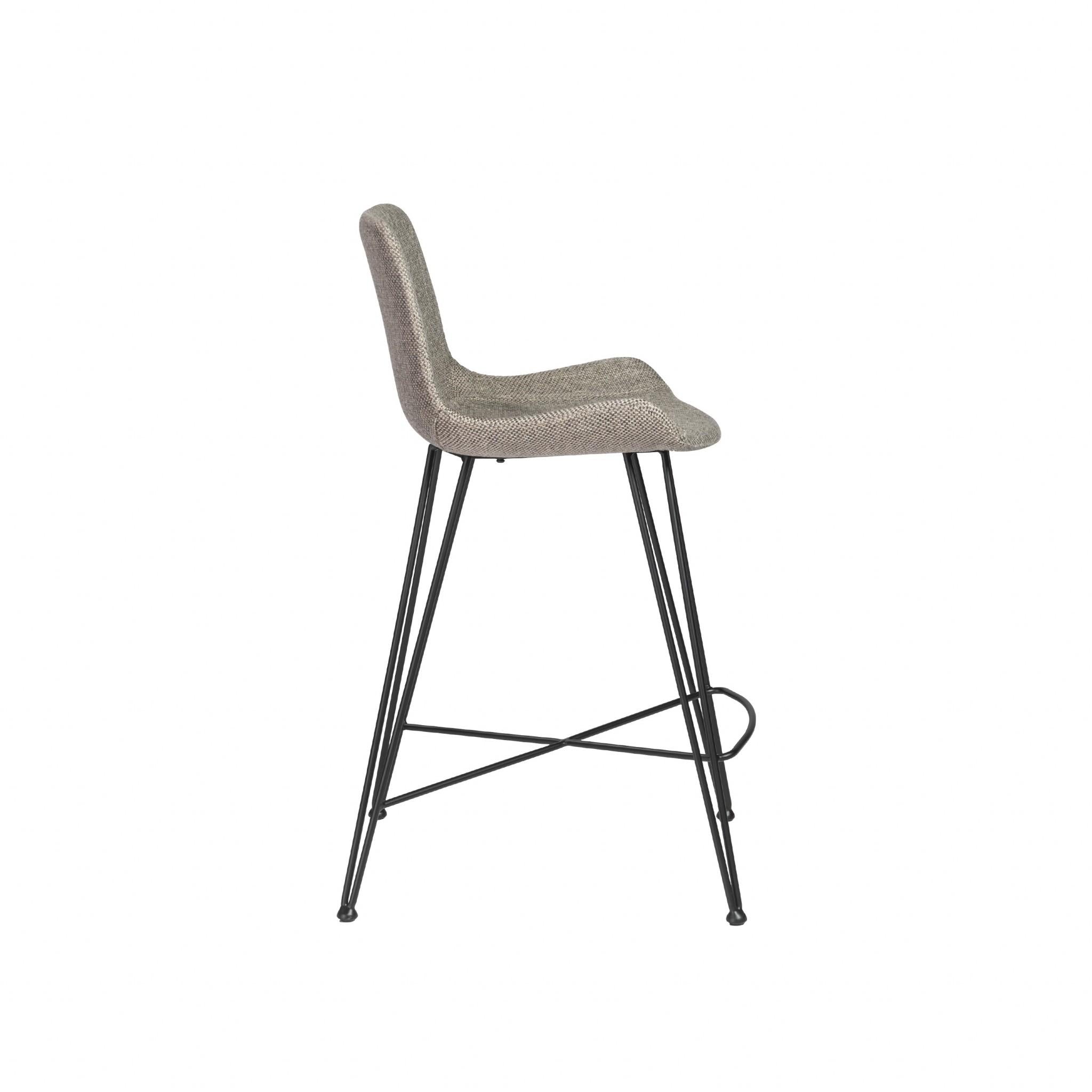 Tweed Light Gray and Black Counter Stool