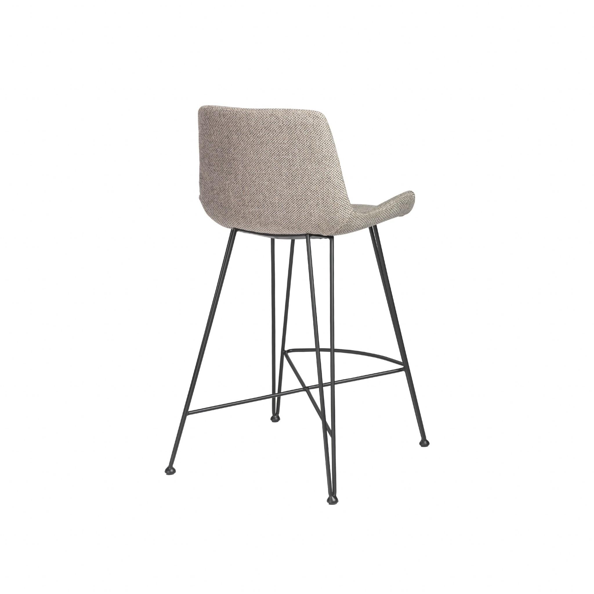 Tweed Light Gray and Black Counter Stool