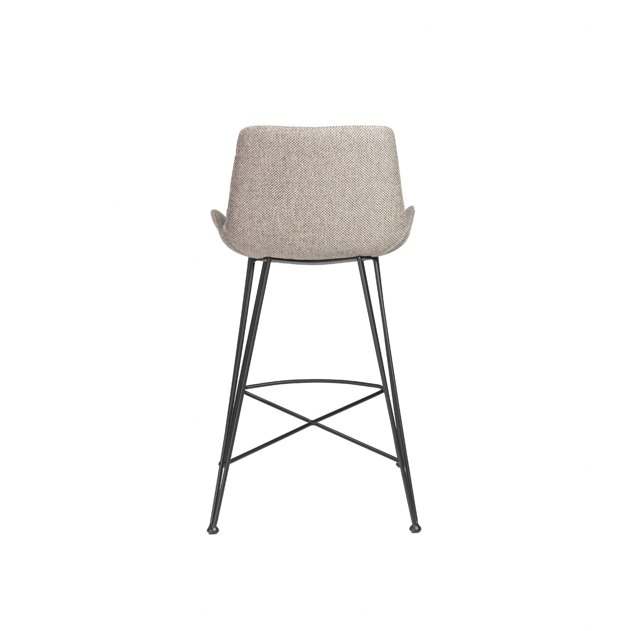 Tweed Light Gray and Black Counter Stool