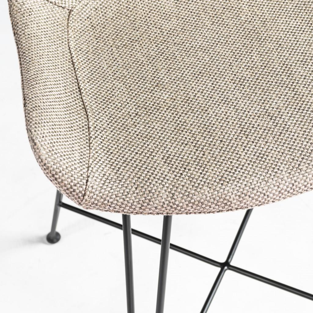 Tweed Light Gray and Black Counter Stool