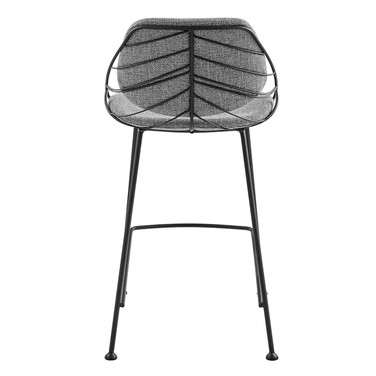 Set of Two Leaf Gray Counter Stools