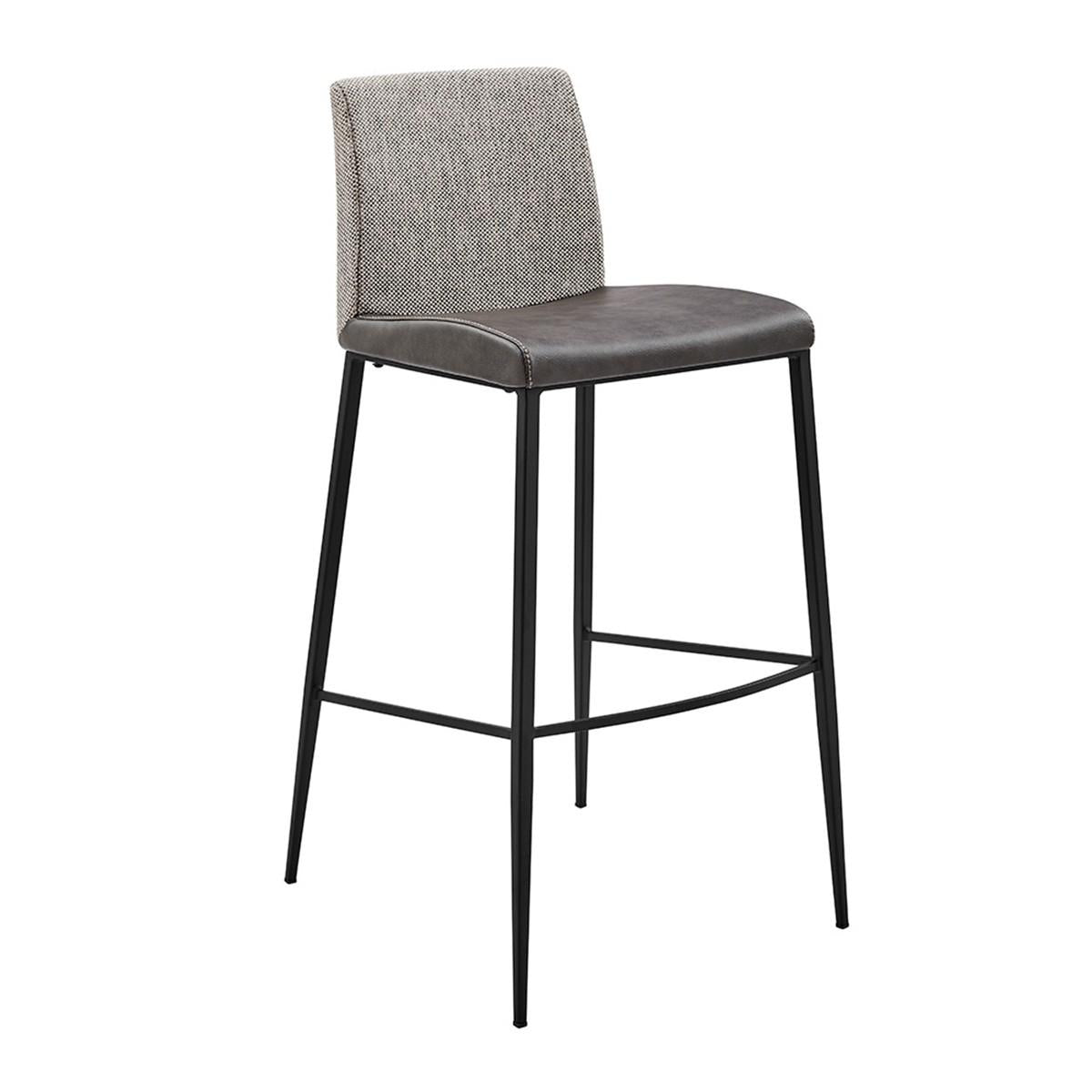 Set of Two Dark Gray Bar Stools