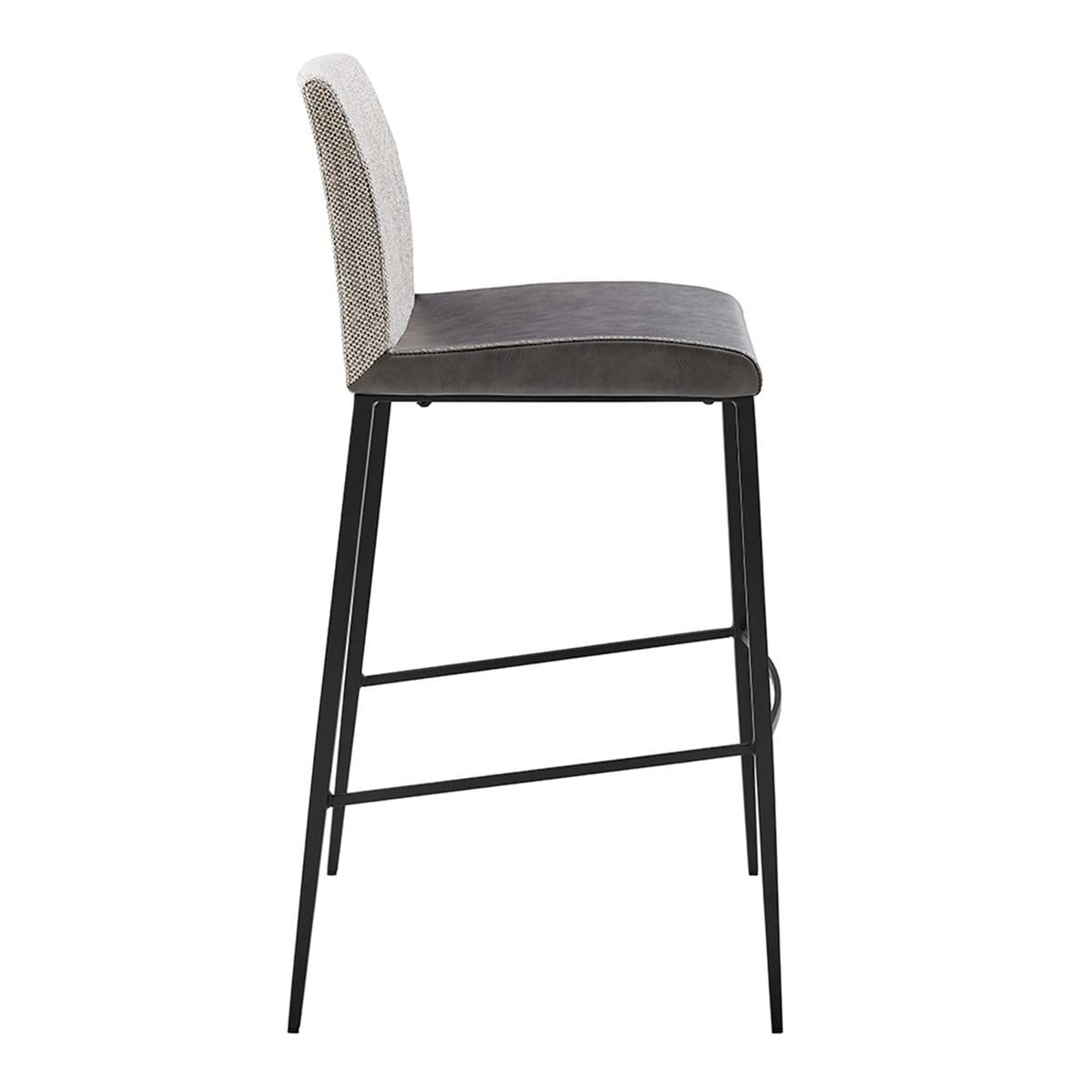 Set of Two Dark Gray Bar Stools