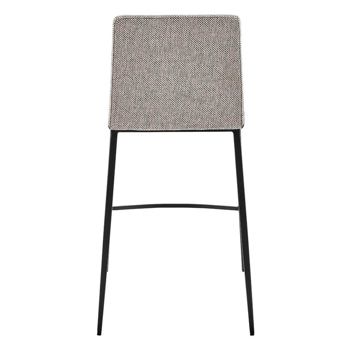 Set of Two Gray Faux Leather and Fabric Counter Stools