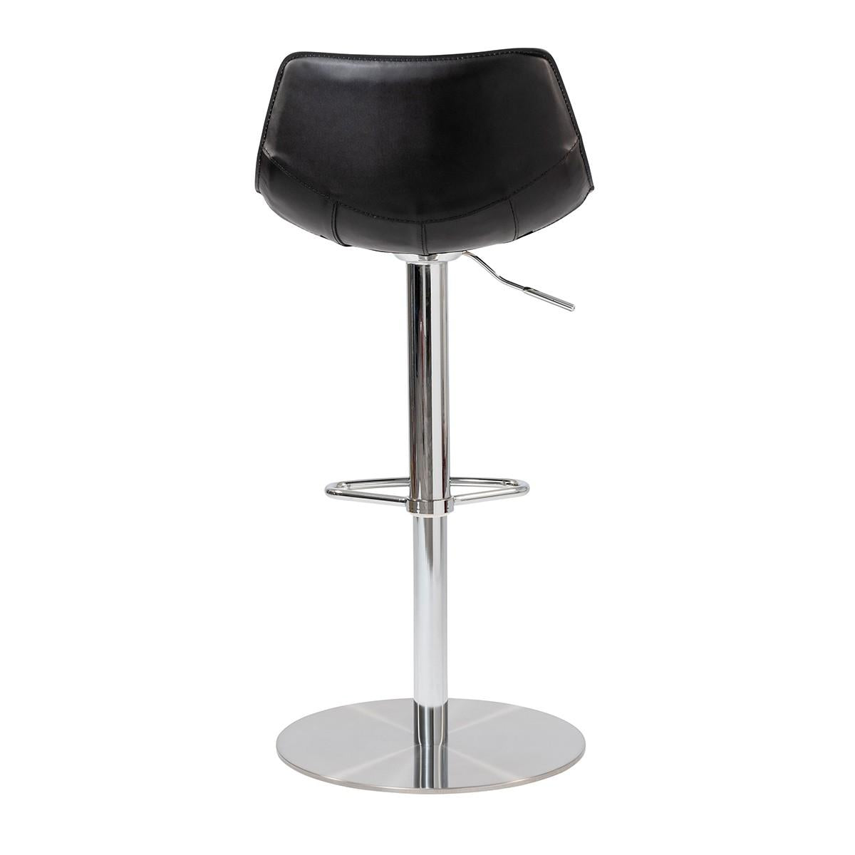 Edge Adjustable Swivel Black Faux Leather Stool