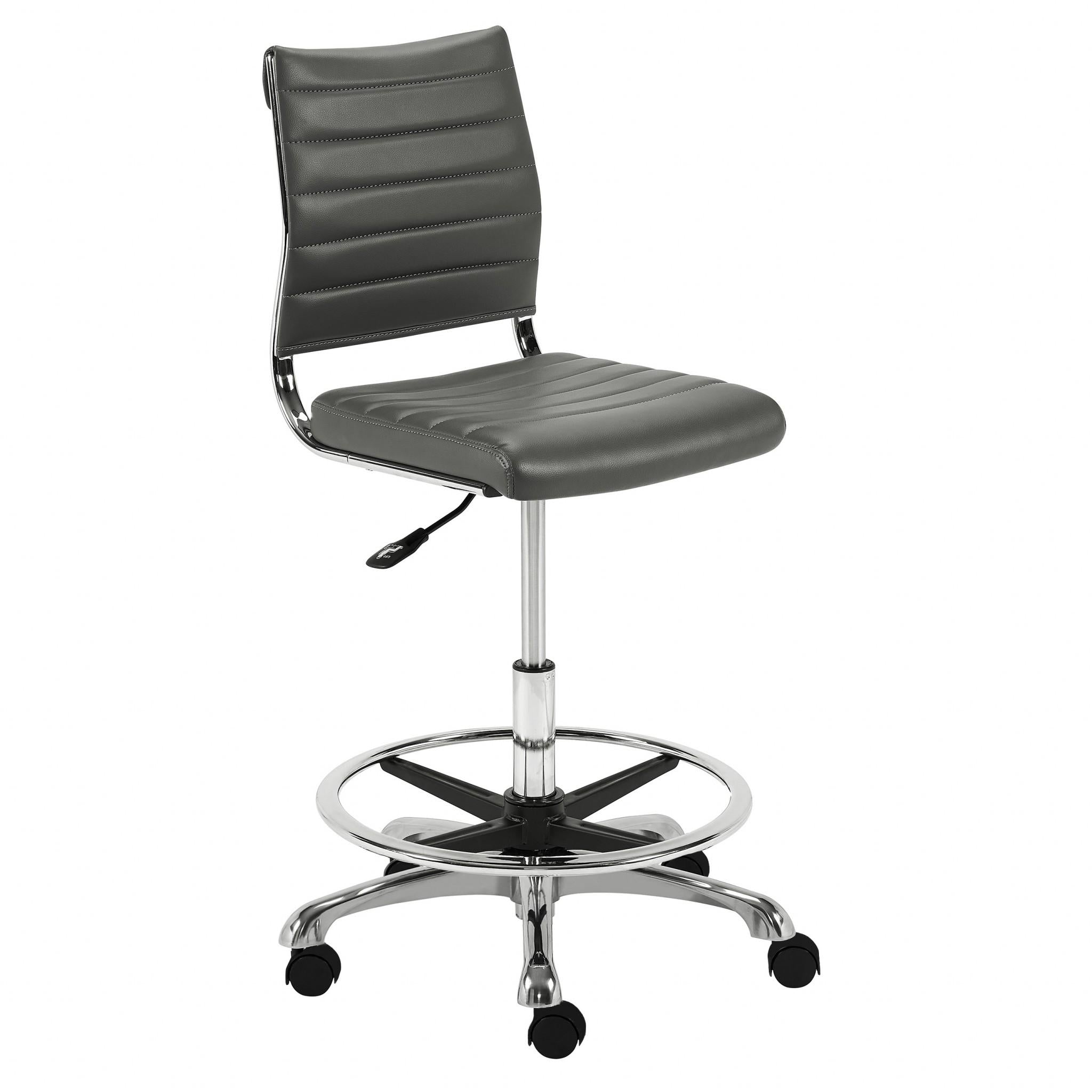 Adjustable Dark Gray Drafting Stool