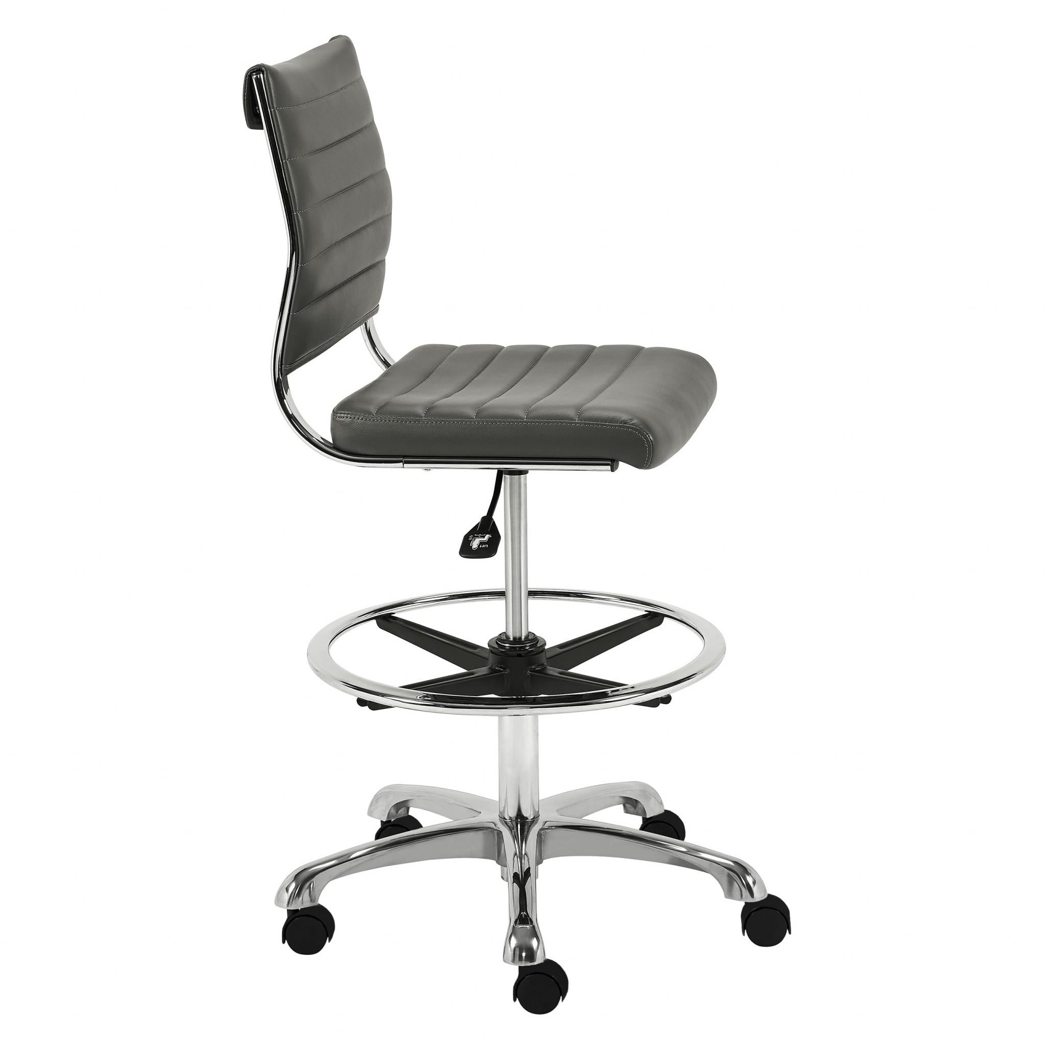 Adjustable Dark Gray Drafting Stool