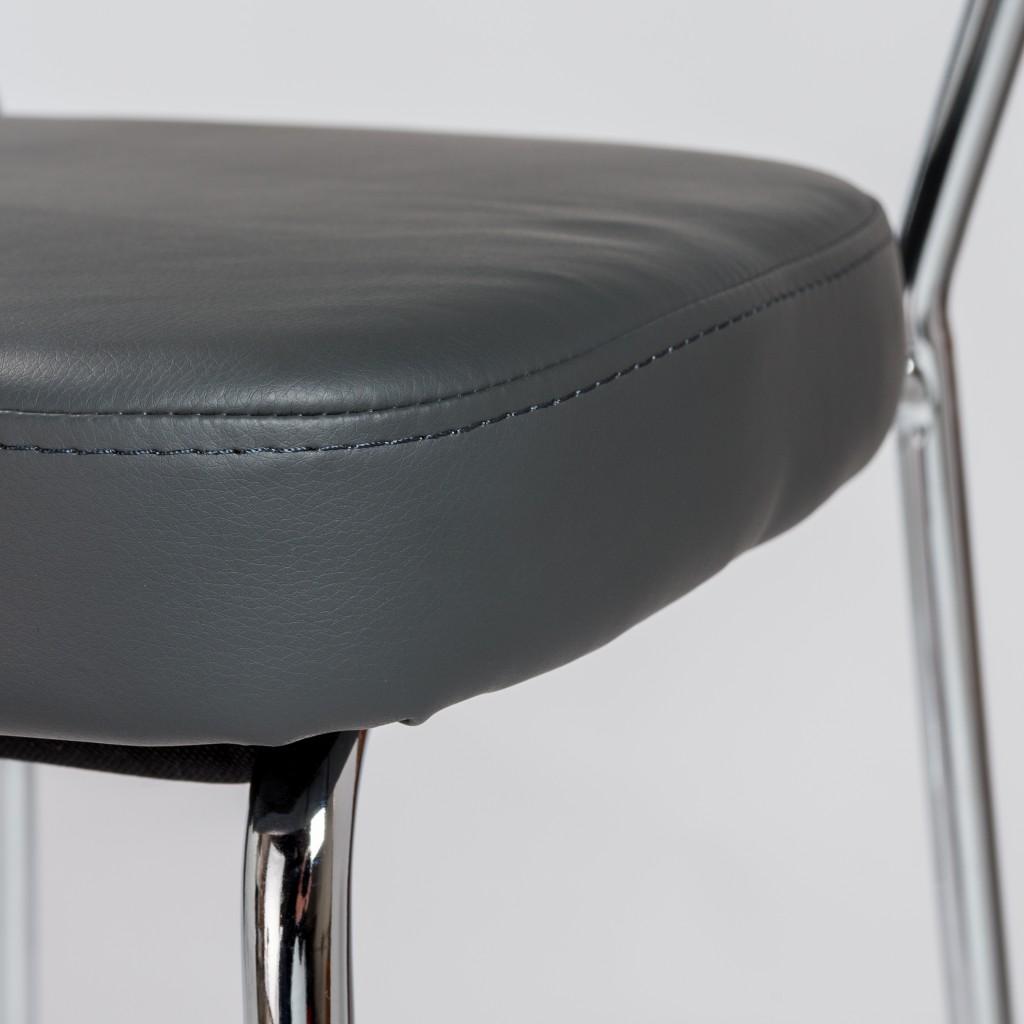 Set of Two Taper Black Faux Leather Counter Stools