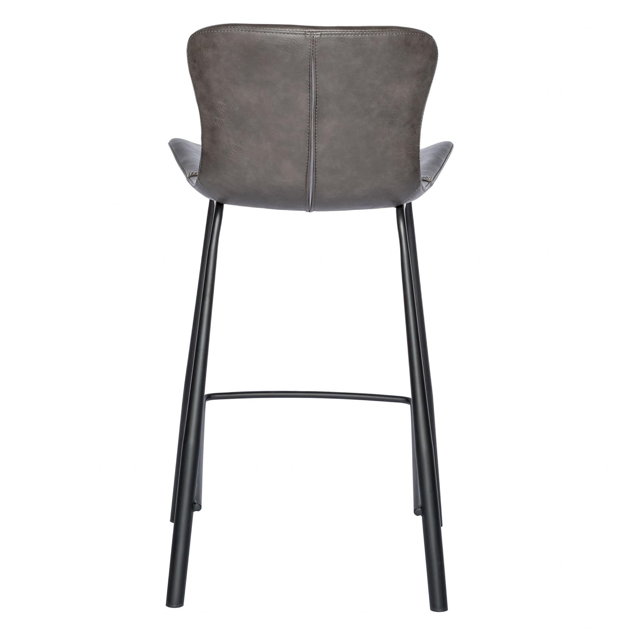 Set of Two Charcoal Counter Stools