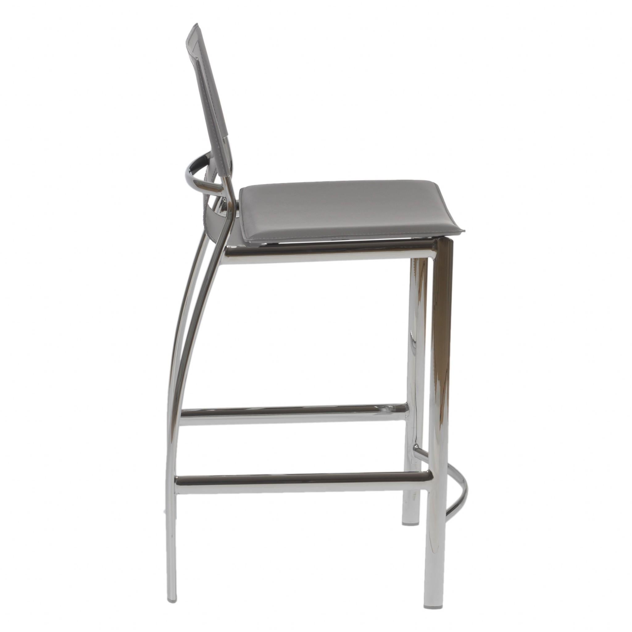 Set of Two Contemporary Gray Counter Stools