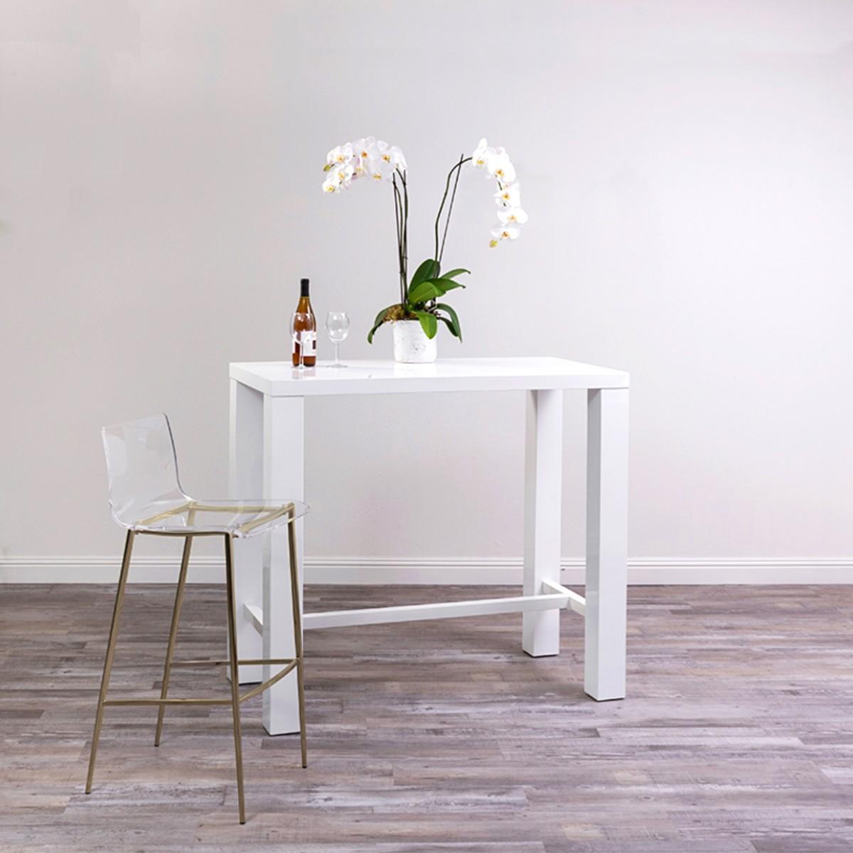 Set of Two Contemporary Acrylic and Gold Bar Stools