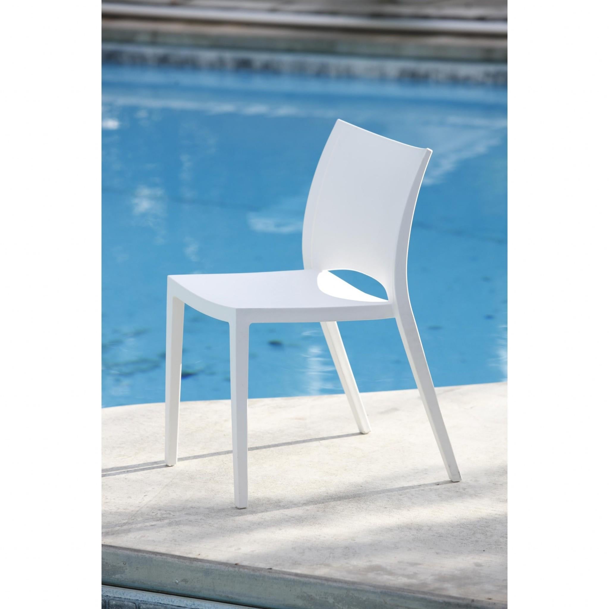 Set of Two White Stacking Indoor or Outdoor Chairs