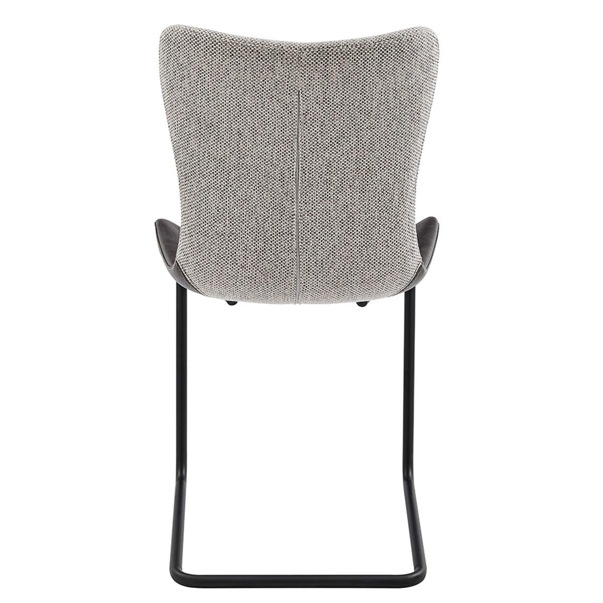 Set of Two Gray Metro Mix Cantilever Dining Chairs