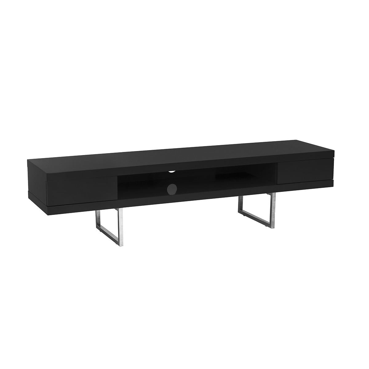 High Gloss Black on Chrome TV Stand Media Center