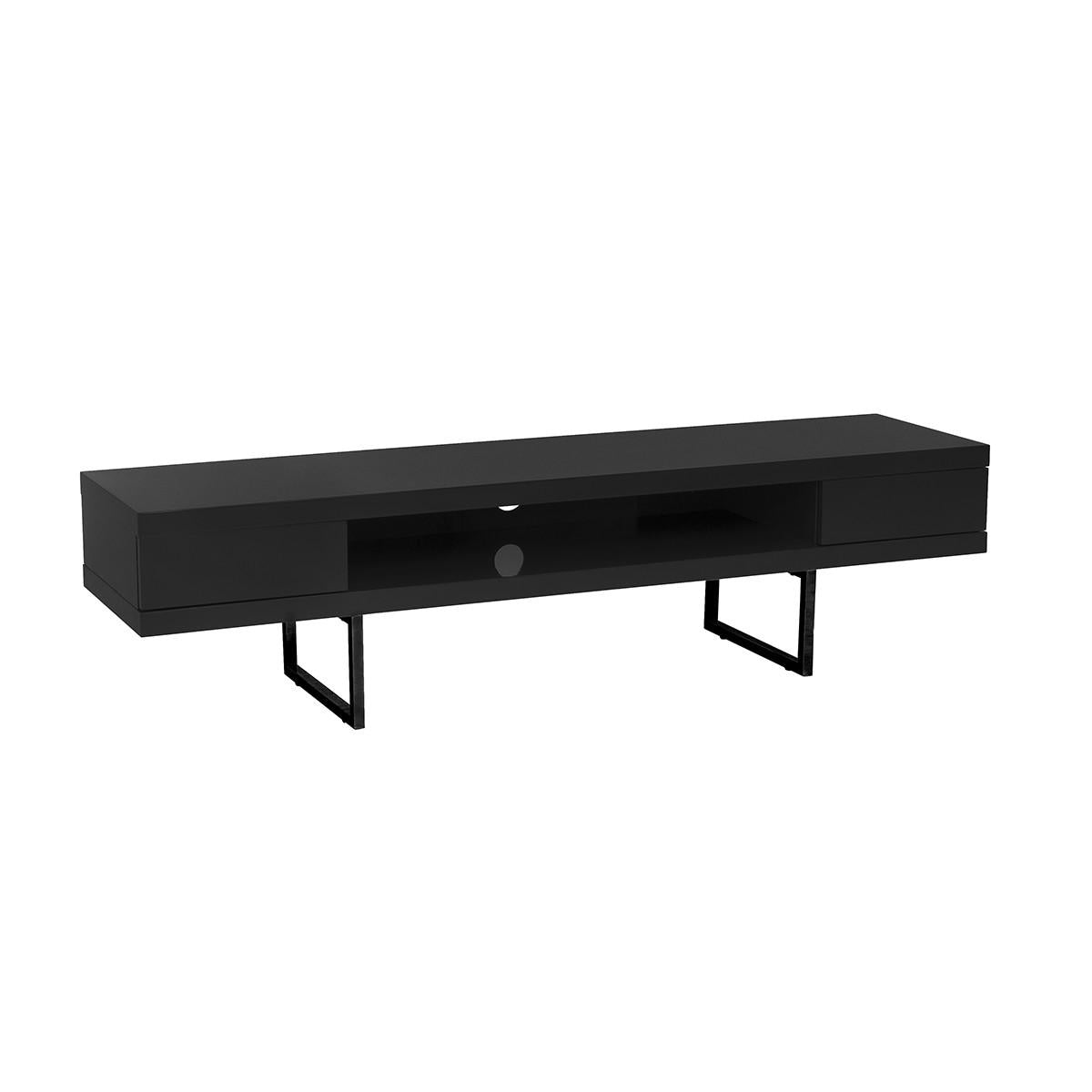 High Gloss Black on Black TV Stand Media Center