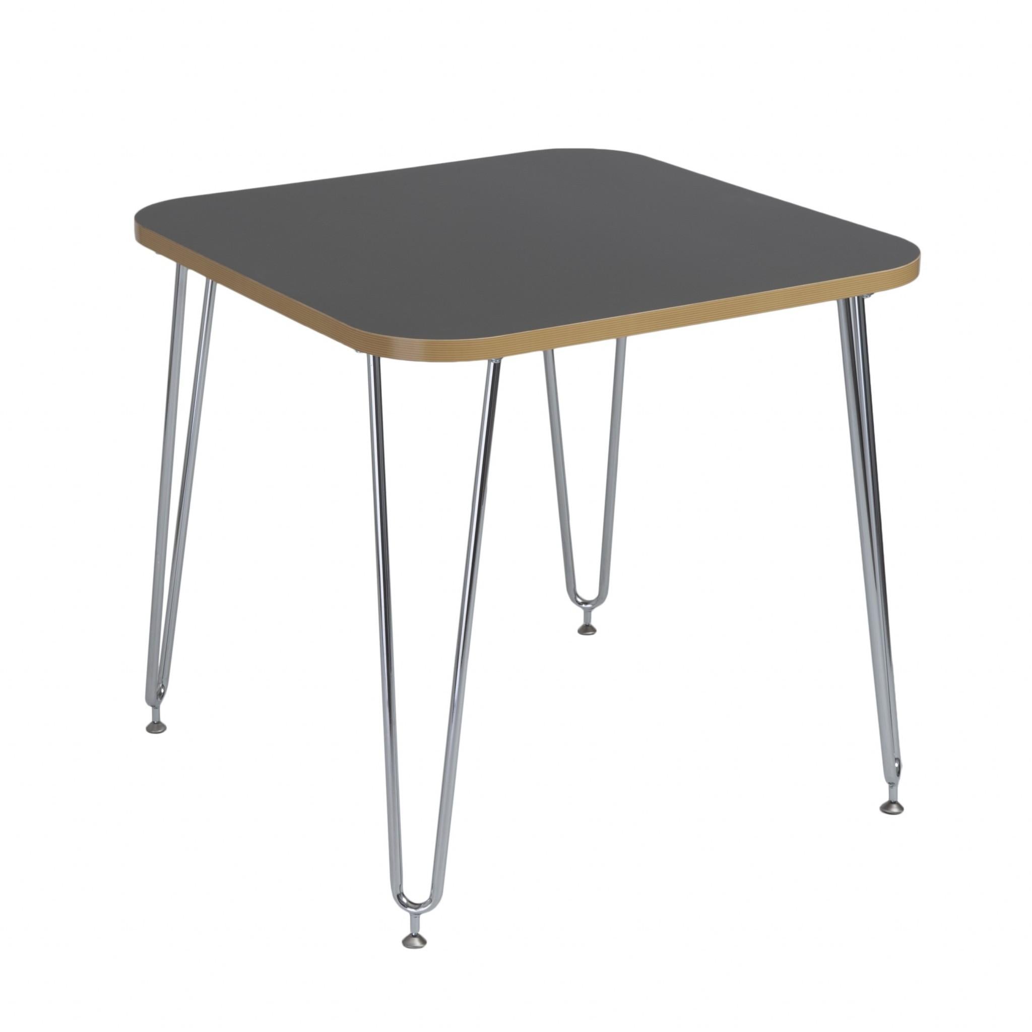 Gray and Chrome Retro Dining Table Desk