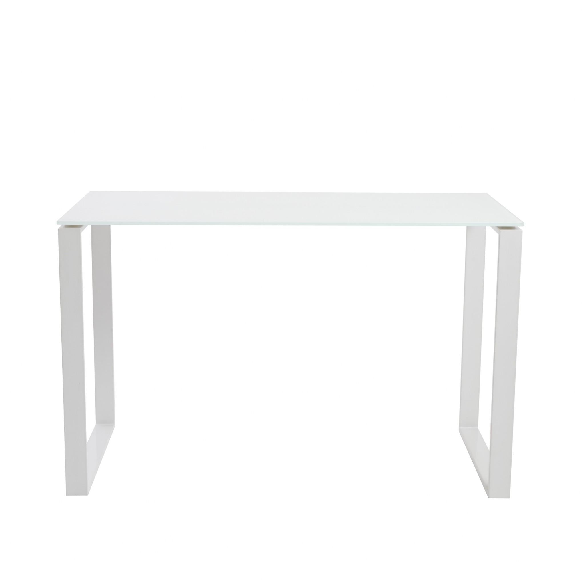 Pro Mod White Glass and White Steel Desk