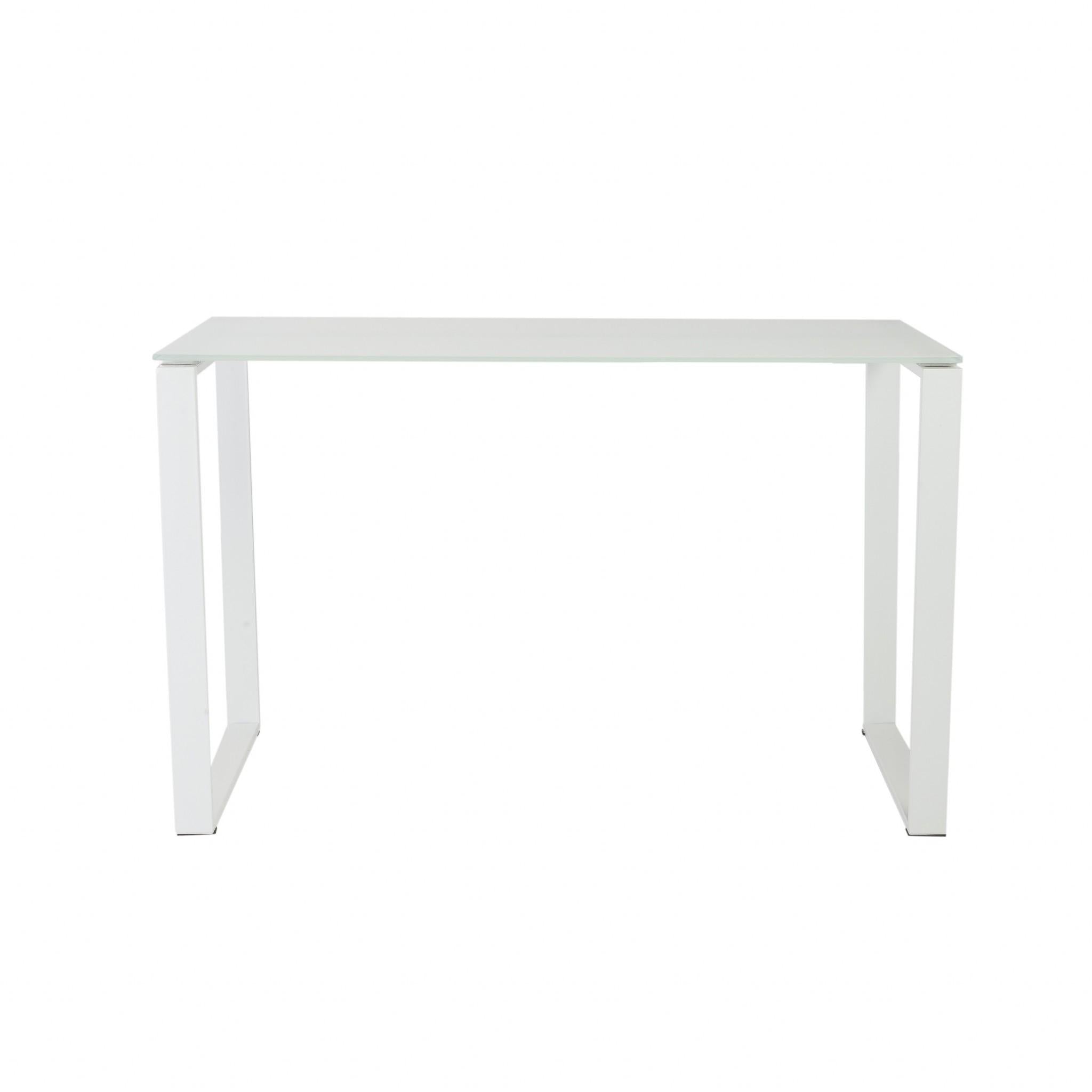 Pro Mod White Glass and White Steel Desk