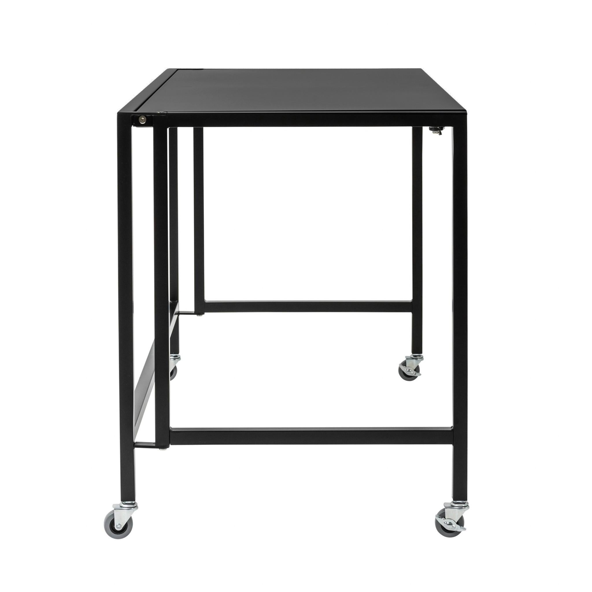 Black Minimalist Metal Folding Table Desk