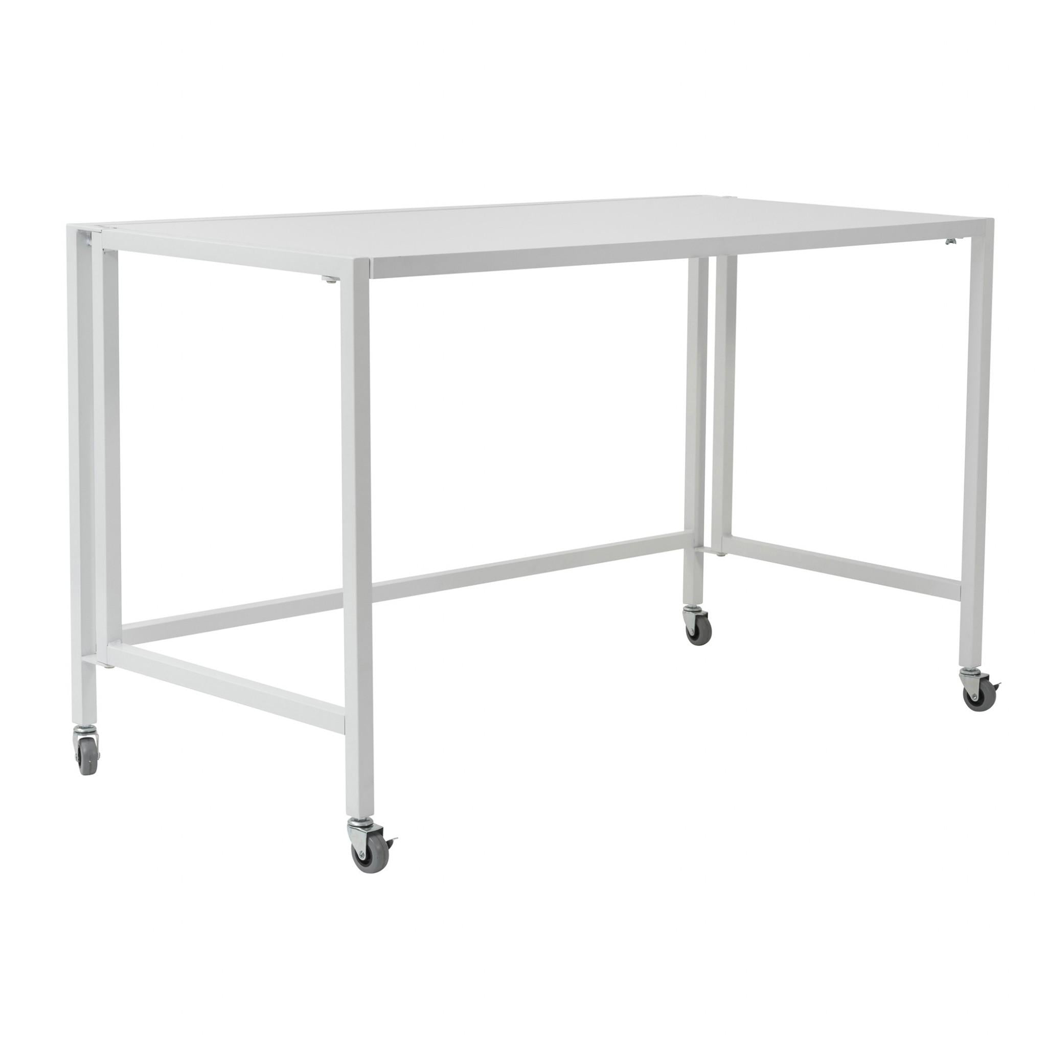 White Metal Minimalist Folding Table Desk