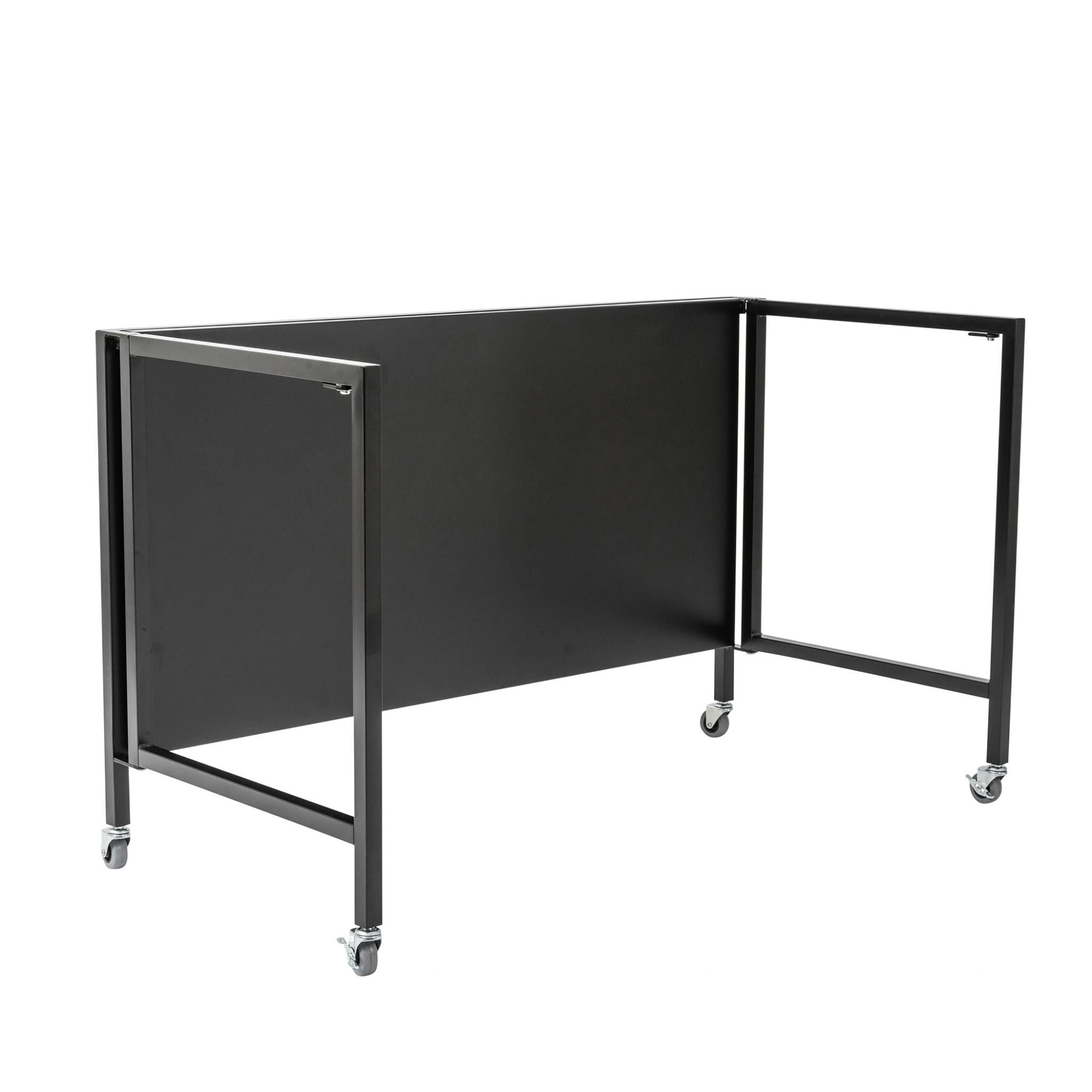 Matte Black Minimalist Metal Folding Table Desk