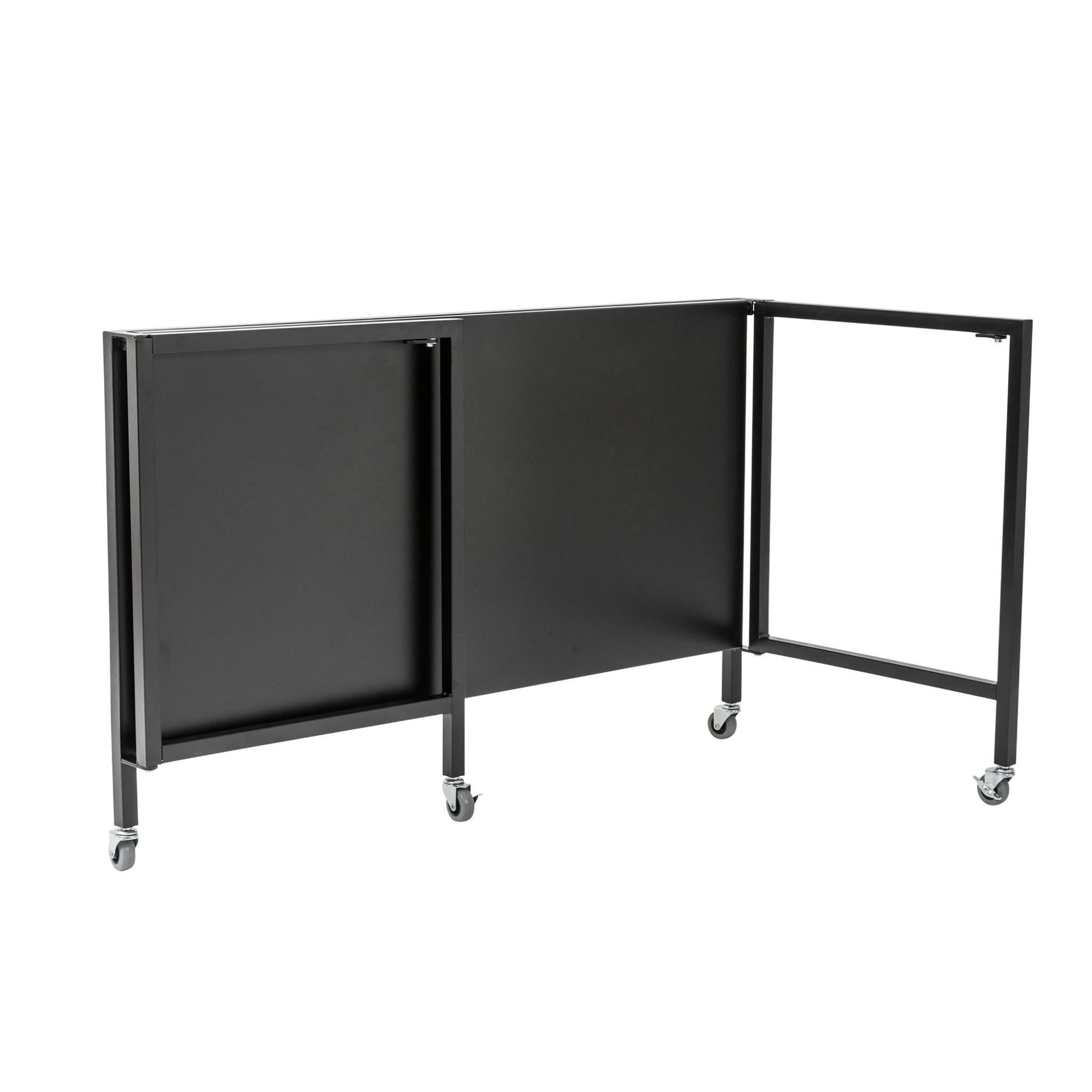 Matte Black Minimalist Metal Folding Table Desk