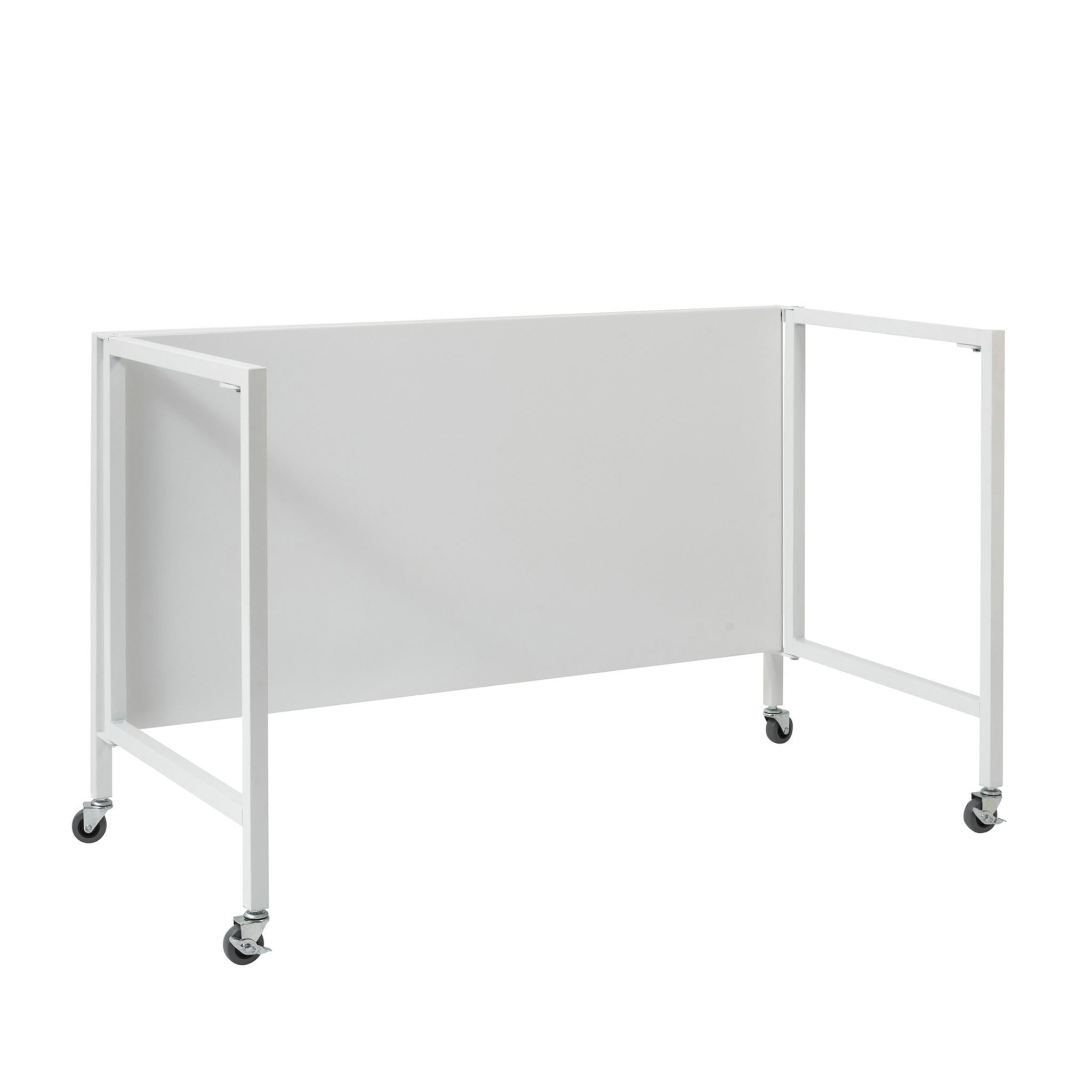 Matte White Metal Minimalist Folding Table Desk