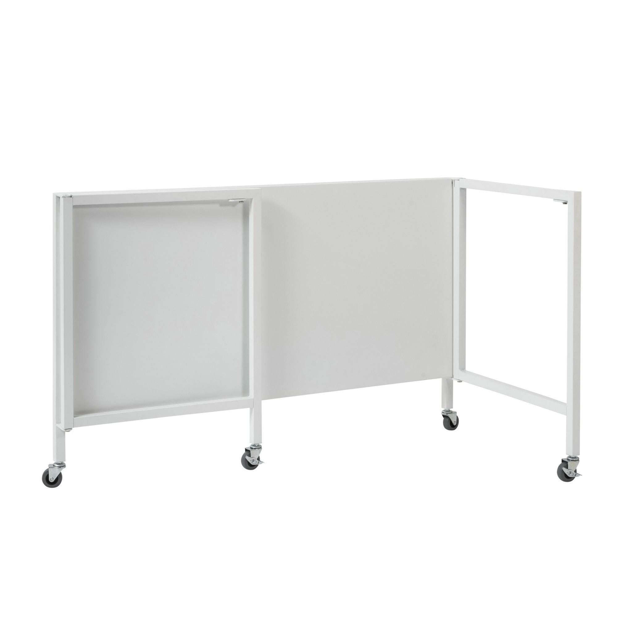 Matte White Metal Minimalist Folding Table Desk