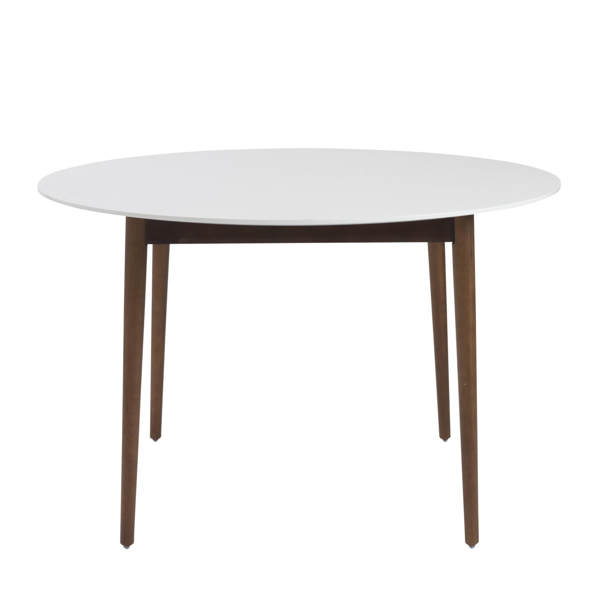 Round White and Brown Wooden Table