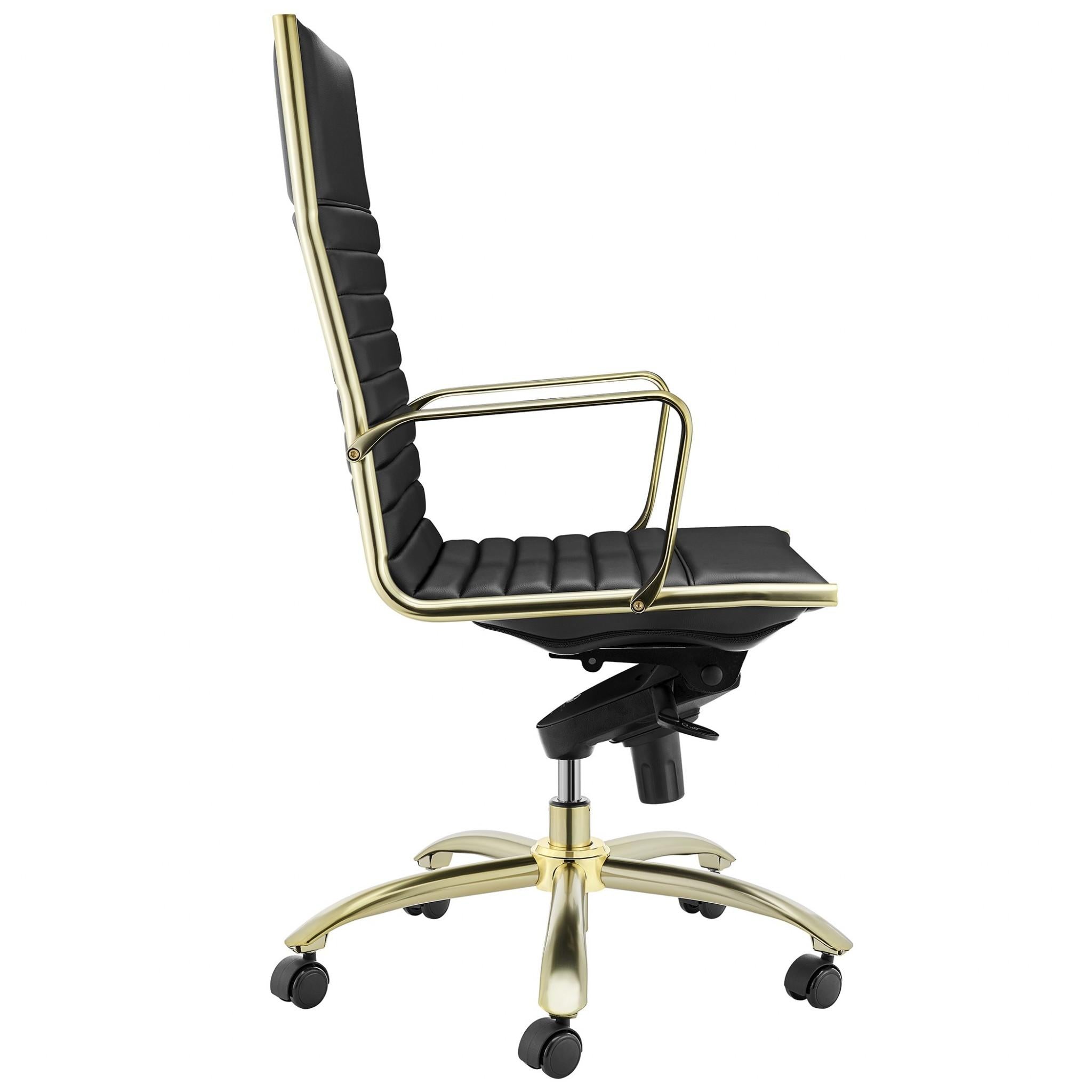 Executive Black and Gold High Back Office Chair