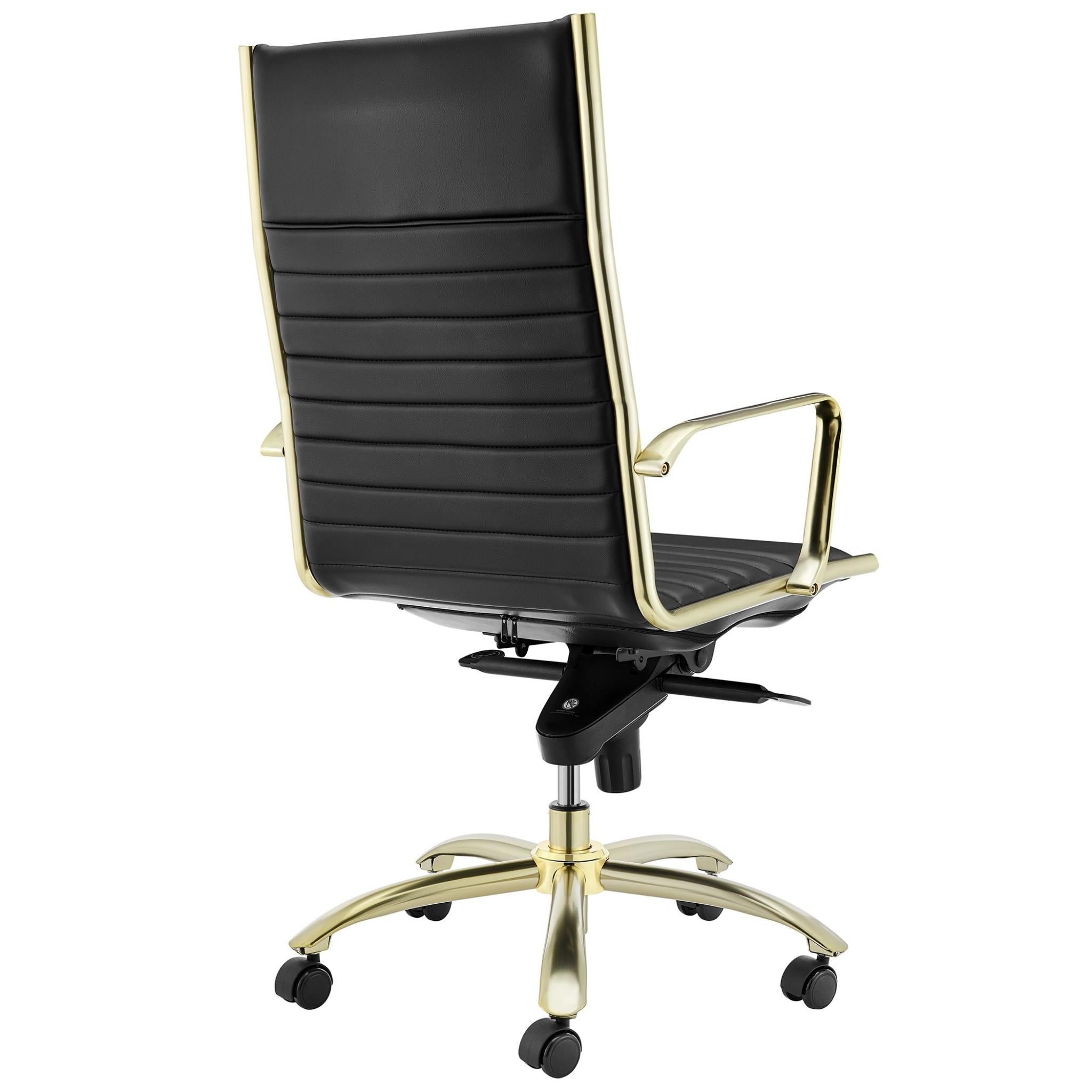 Executive Black and Gold High Back Office Chair