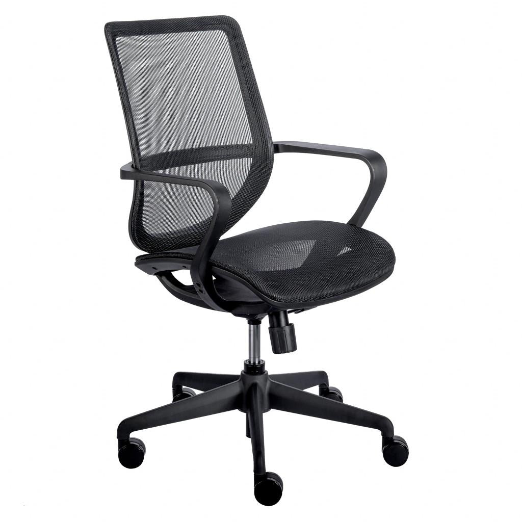 Black Mesh Office Chair with Metal Frame